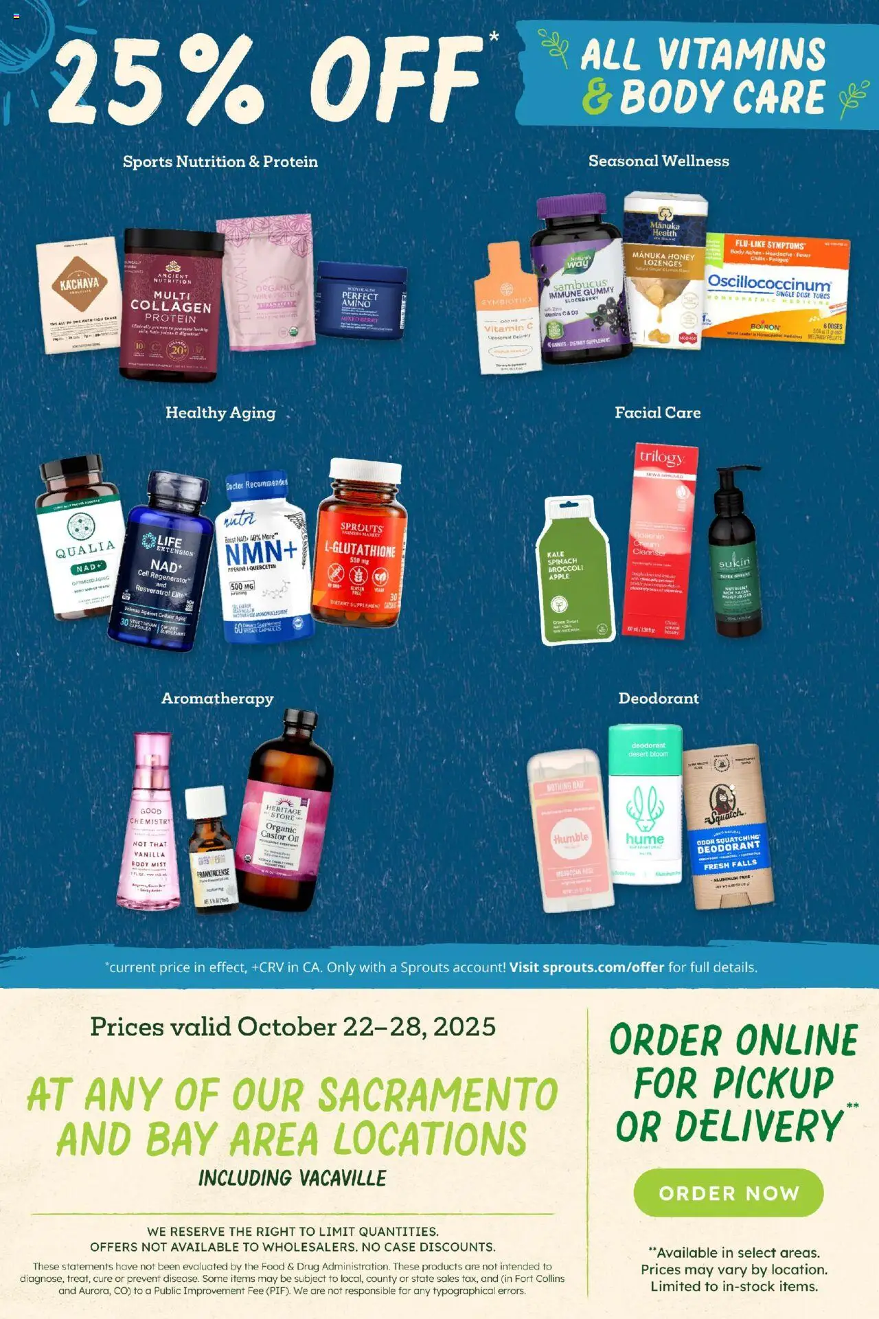 Sprouts Weekly Ad - valid from 22.10.2025 | Page: 10 | Products: Vitamin, Oil, Deodorant, Greens