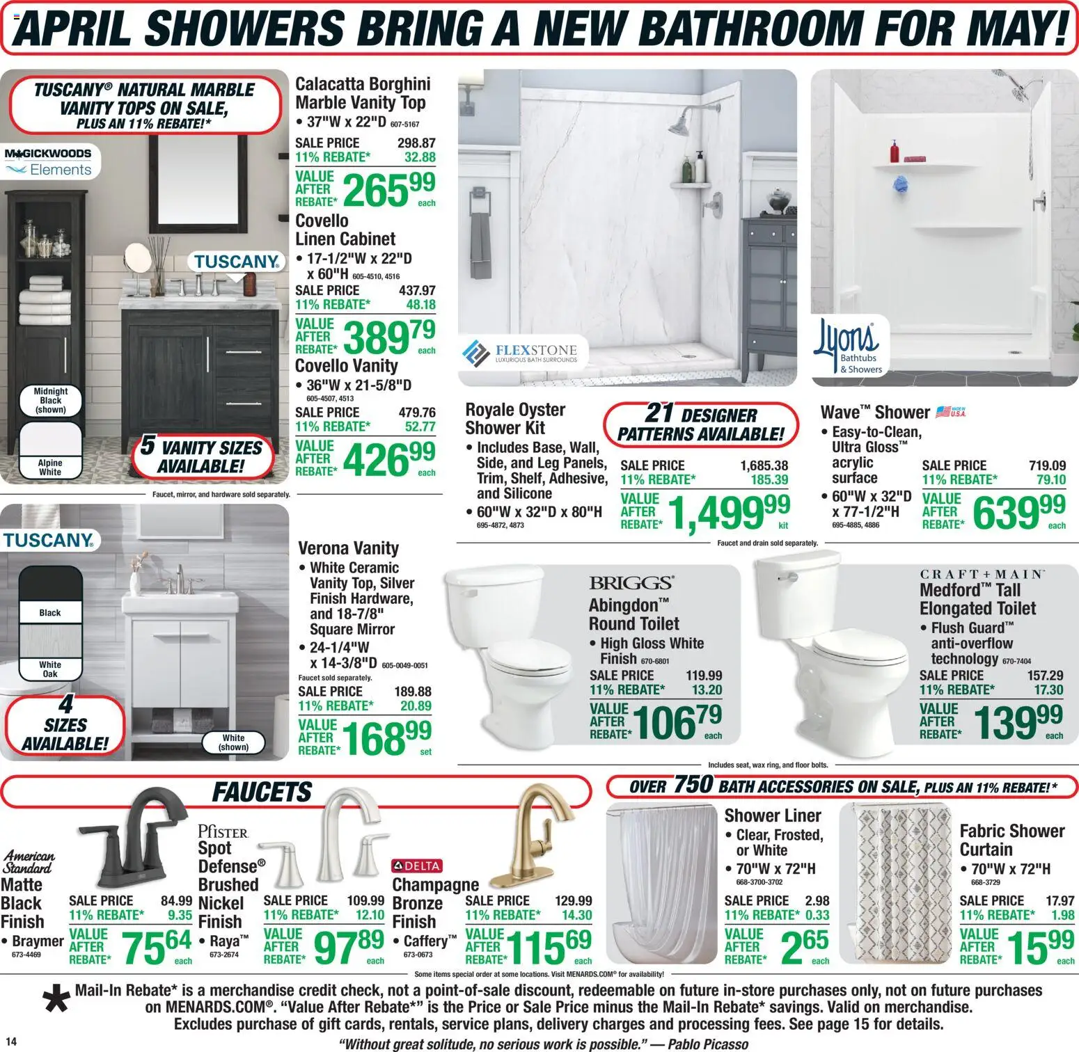Menards Weekly Ad - valid from 30.04.2026 | Page: 17 | Products: Bath, Shower, Mirror, Acrylic