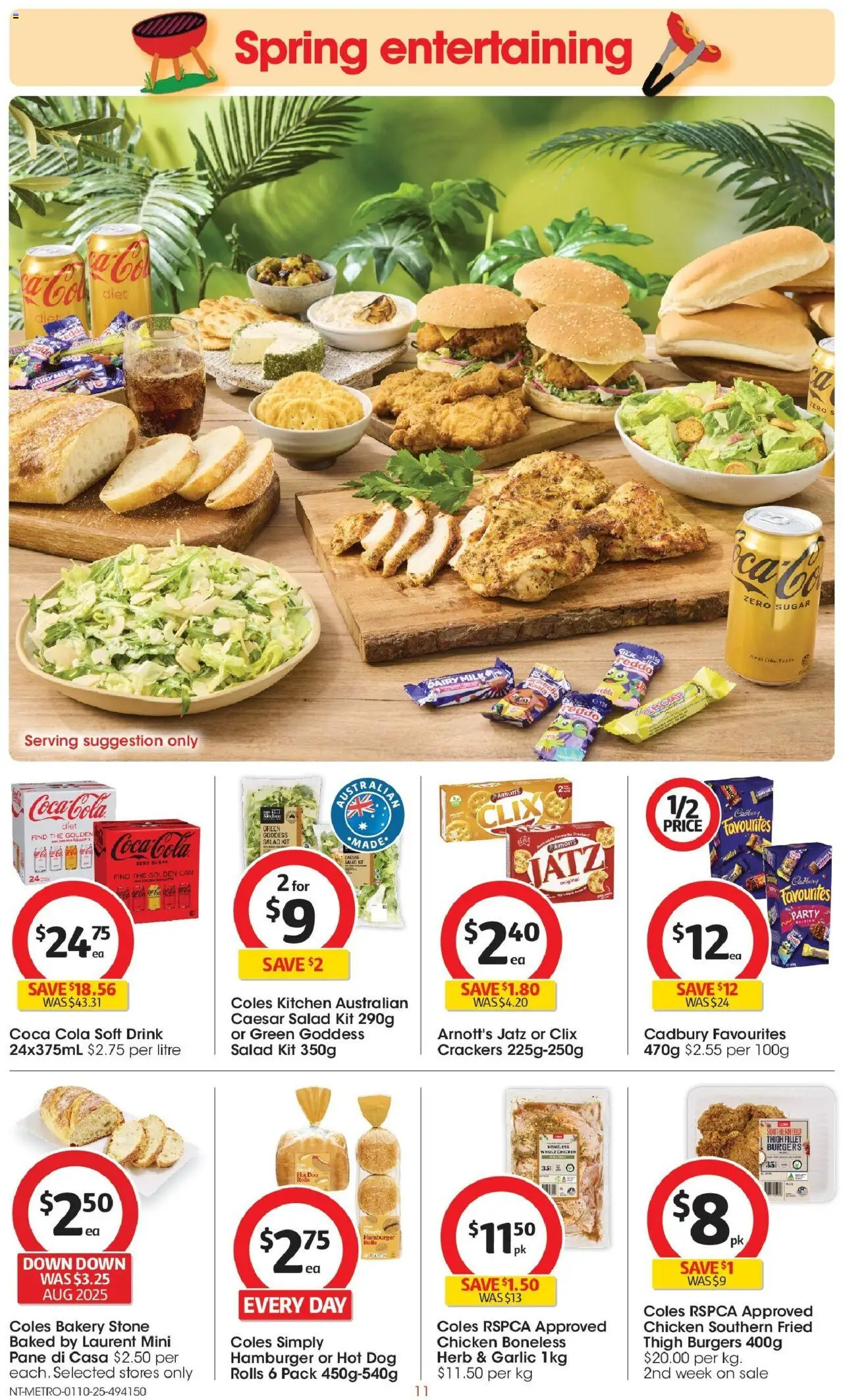 Coles catalogue - valid from 01.10.2025 | Page: 11 | Products: Milk, Chicken, Sugar, Bakery