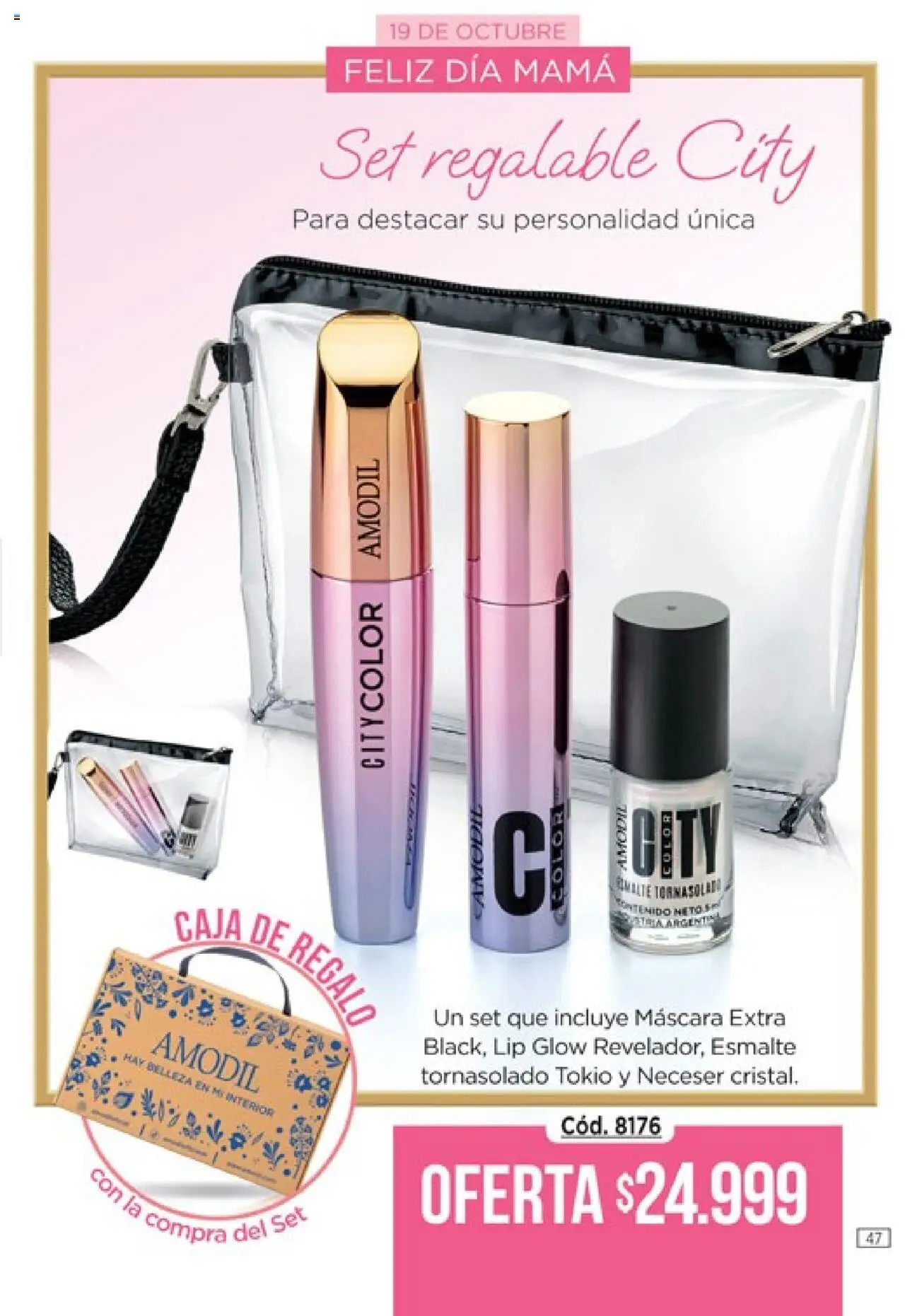 Catálogo Amodil Campaña 14 │ válido desde el 19.08.2025 | Página: 47 | Productos: Caja, Máscara, Neceser
