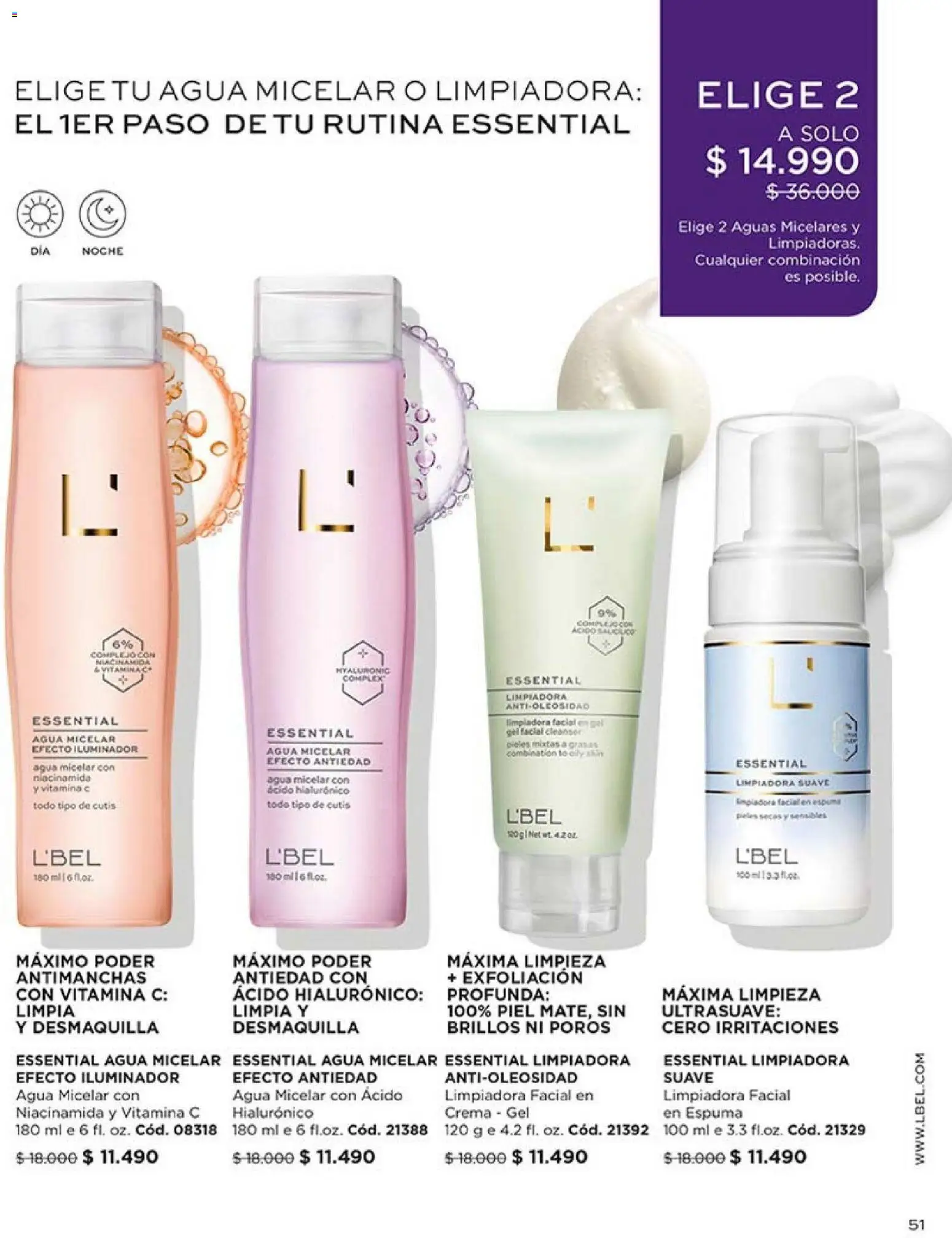 Catálogo L'Bel Campaña 1 │ válido desde el 01.01.2026 | Página: 51 | Productos: Agua, Espuma, Iluminador, Crema