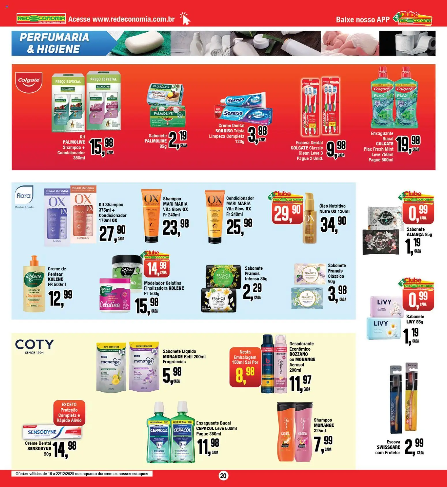 RedEconomia Folheto - válido de 16.12.2025 | Página: 20 | Produtos: Enxaguante bucal, Óleo, Sabonete, Creme dental