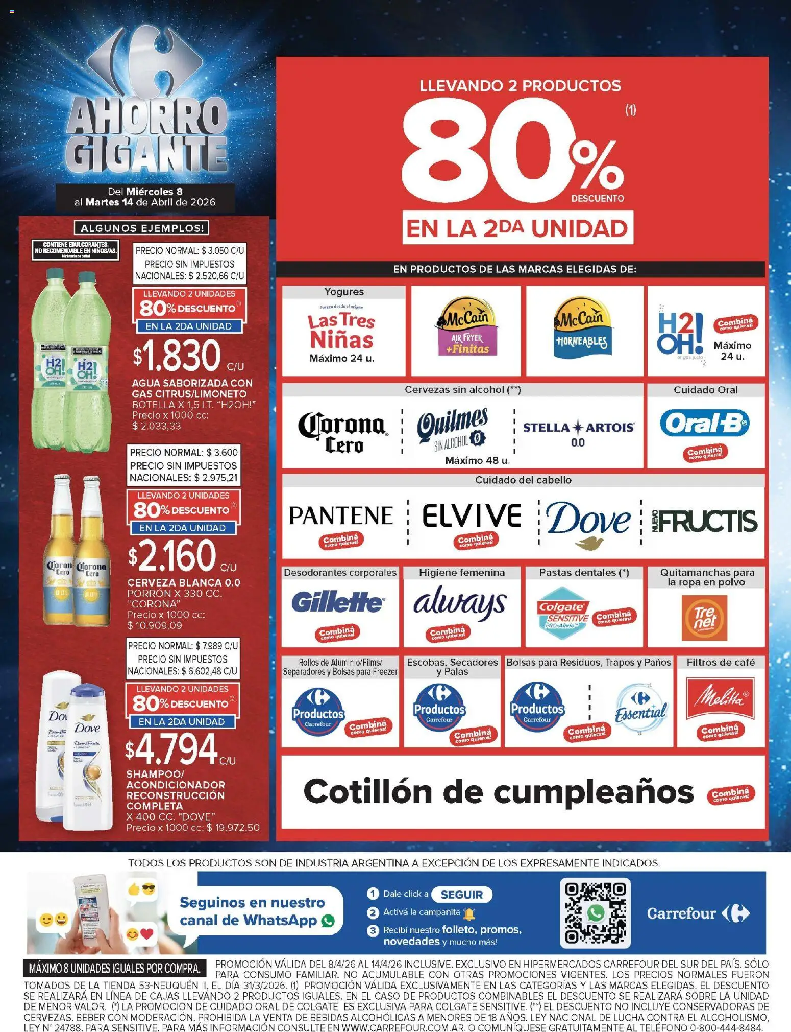 Carrefour ofertas │ válido desde el 08.04.2026 | Página: 3 | Productos: Caso, Botella, Polvo, Agua saborizada