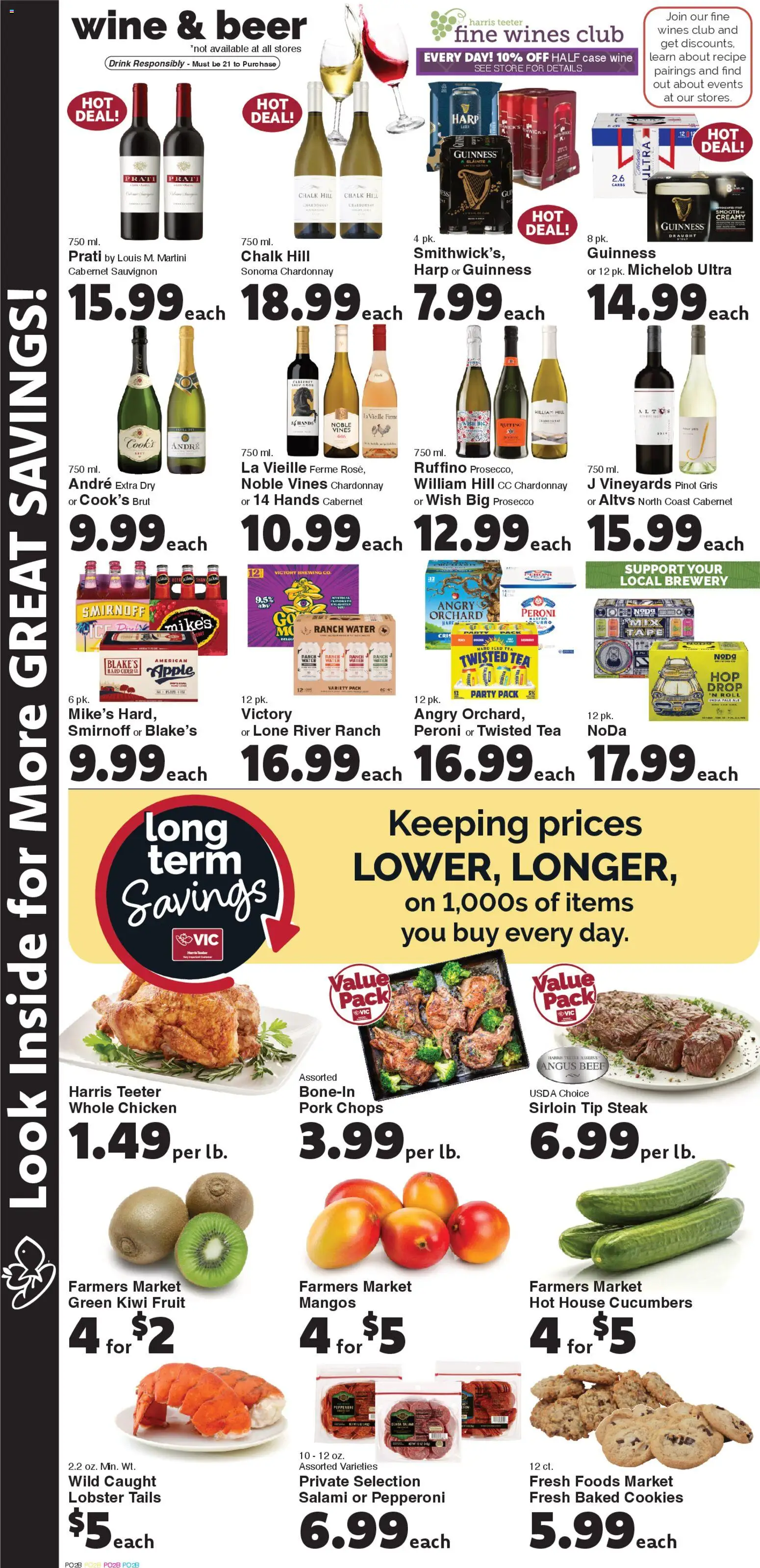 Harris Teeter Weekly Ad - NC - valid from 11.02.2026 | Page: 10 | Products: Wine, Pork, Beef, Case