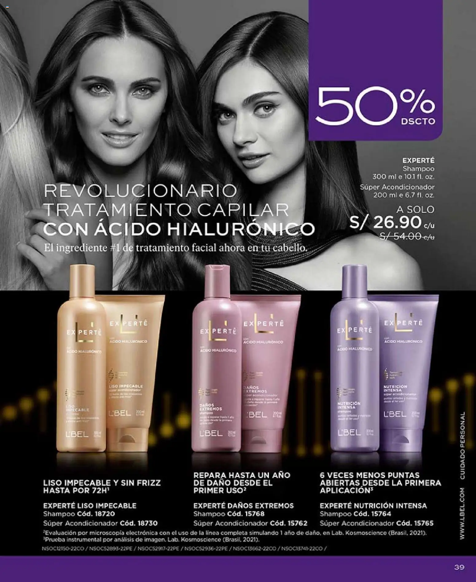 Catálogo L'Bel válido desde 17.01.2026 | Página: 39 | Productos: Shampoo, Acondicionador, Cable