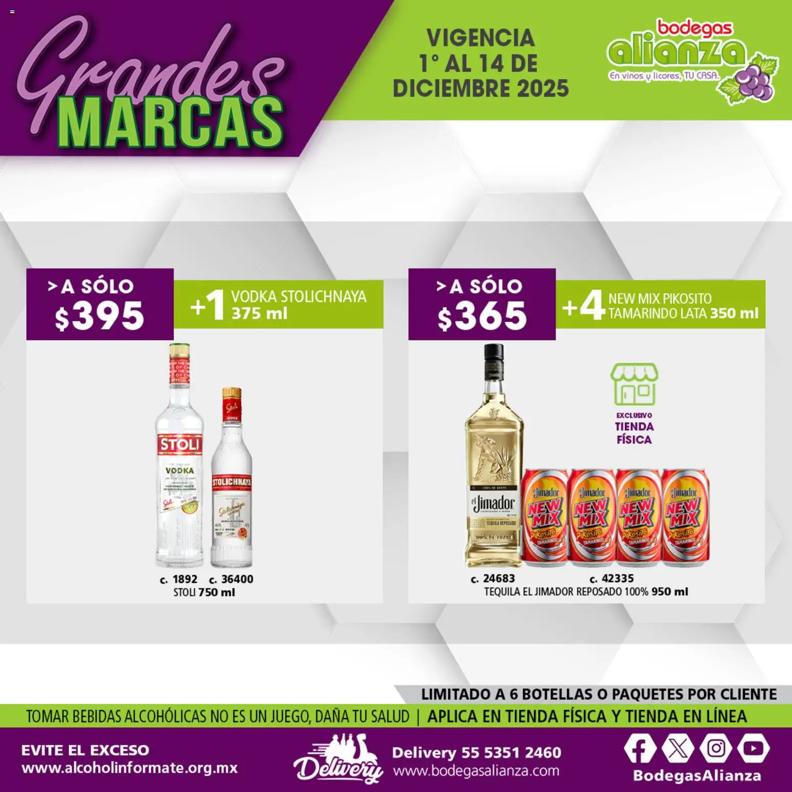 Nuevas ofertas de Bodegas Alianza válidas en toda la República Mexicana desde el 01.12.2025. ¡Encuentra las mejores ofertas en Bodegas Alianza catálogo Grandes Marcas! | Página: 13 | Productos: Tequila, Vodka