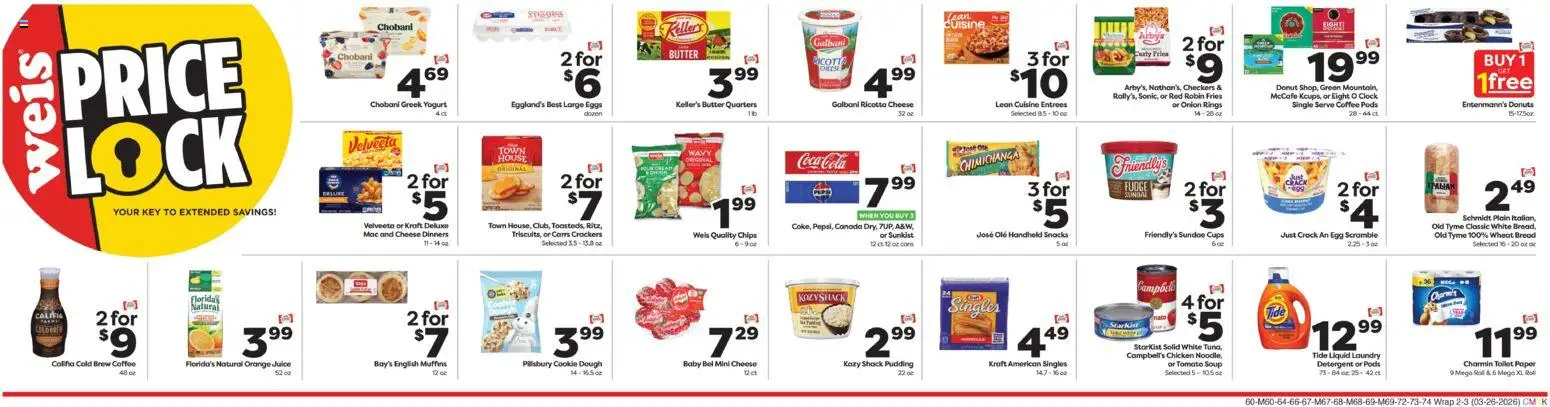 Weis Weekly Circular - MD - valid from 26.03.2026 | Page: 2 | Products: Yogurt, Bread, Juice, Onion