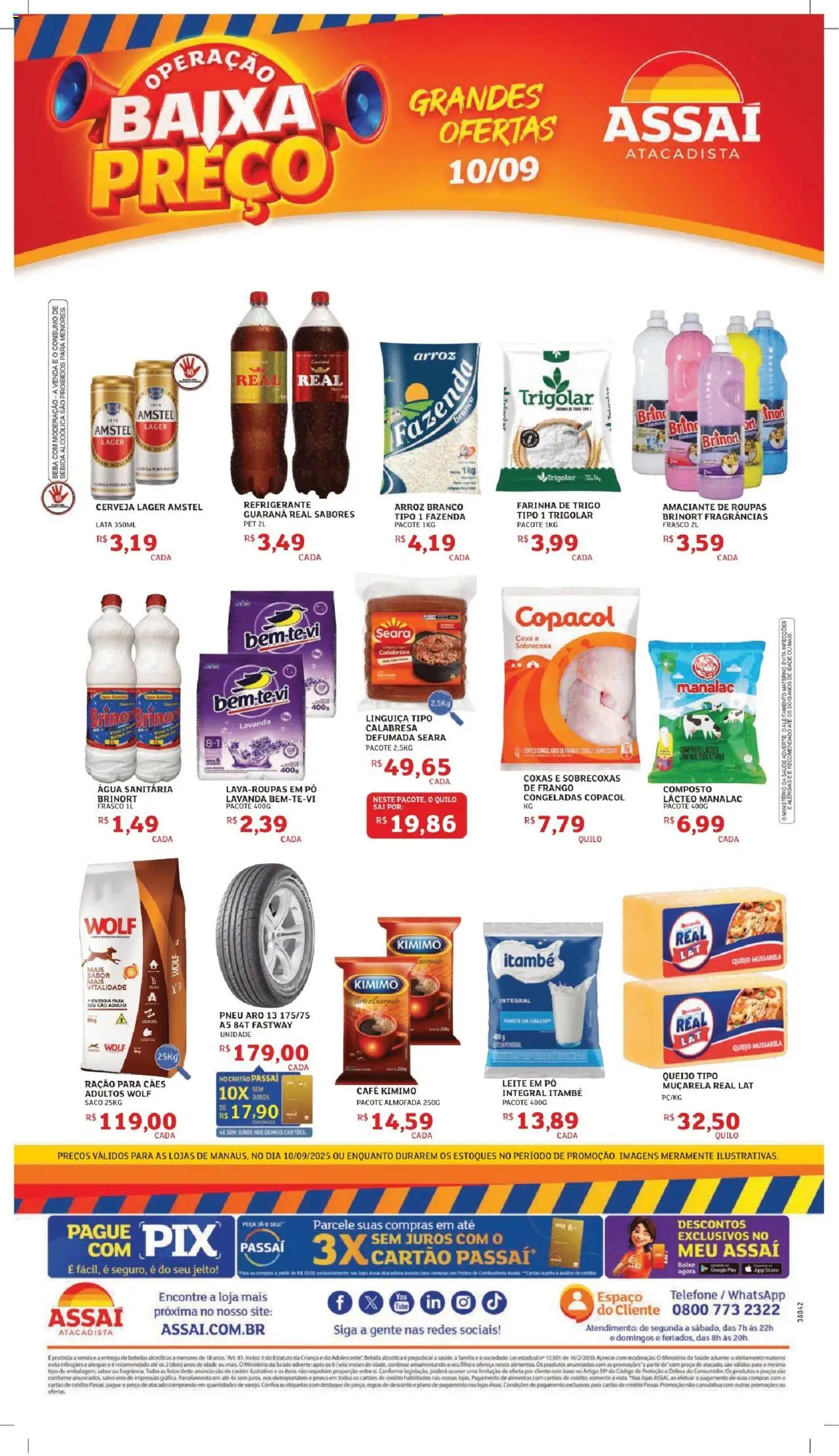 Assaí Atacadista Folheto - válido de 10.09.2025 | Página: 1 | Produtos: Pó, Almofada, Queijo, Muçarela