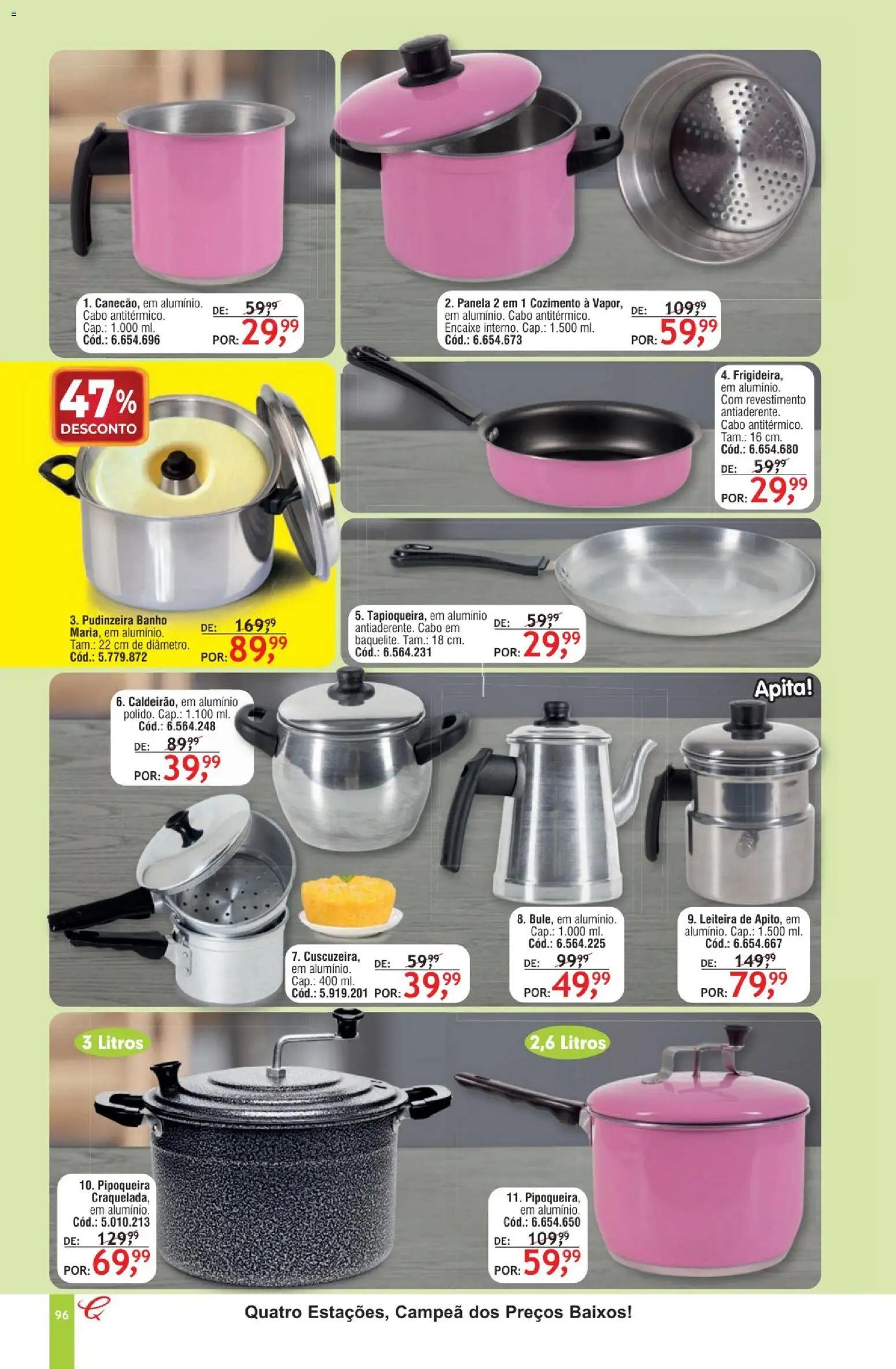 Quatro Estações Folheto - válido de 01.02.2026 | Página: 92 | Produtos: Panela, Pipoqueira, Cabo