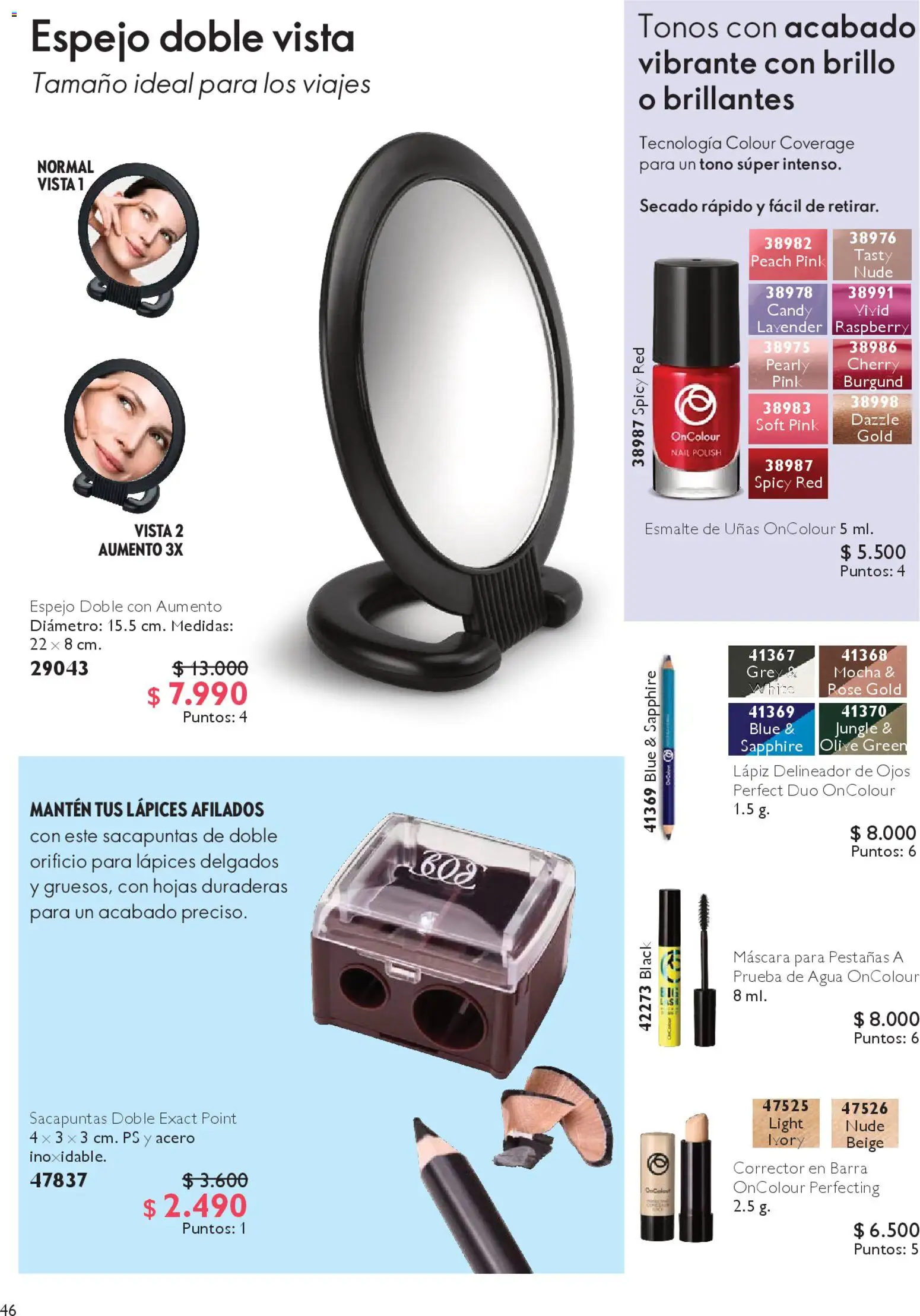 Oriflame catálogo │ válido desde el 14.02.2026 | Página: 46 | Productos: Brillo, Espejo, Delineador de ojos, Esmalte de uñas