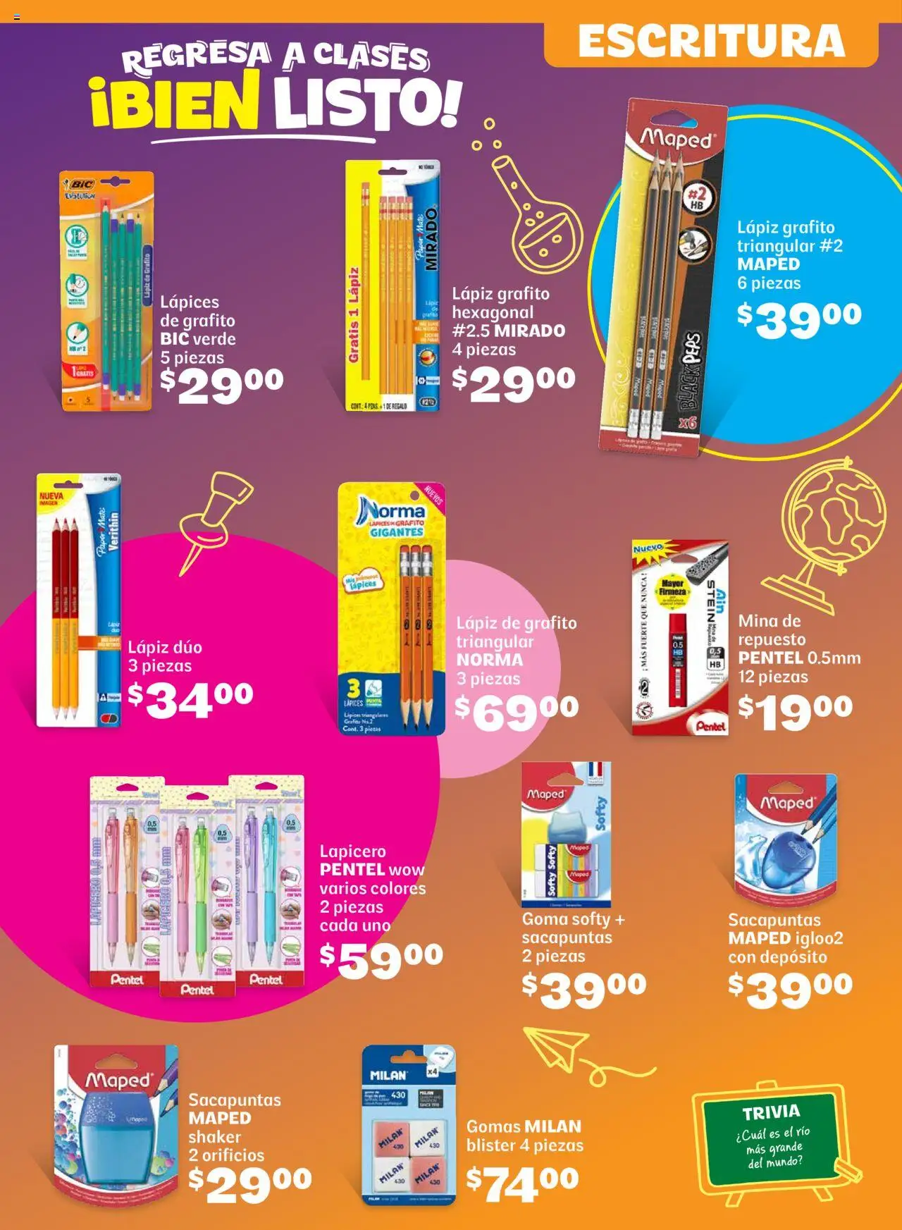Nuevas ofertas de Soriana válidas en toda la República Mexicana desde el 14.08.2025. ¡Encuentra las mejores ofertas en Soriana - Regresa a clases bien listo Súper Nacional! | Página: 10 | Productos: Sacapuntas, Mate