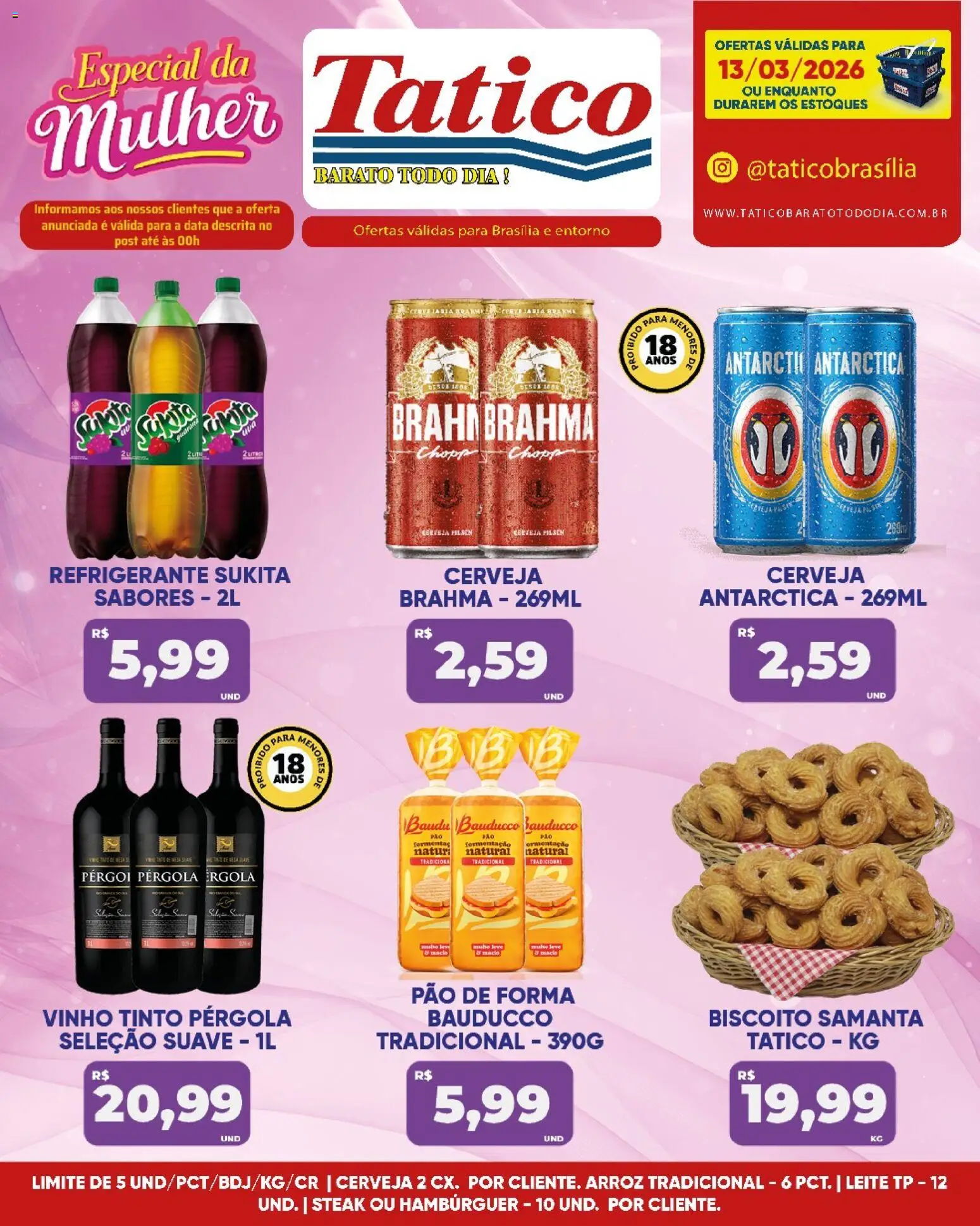 Tatico Folheto - válido de 13.03.2026 | Página: 7 | Produtos: Leite, Vinho, Arroz, Pão de forma