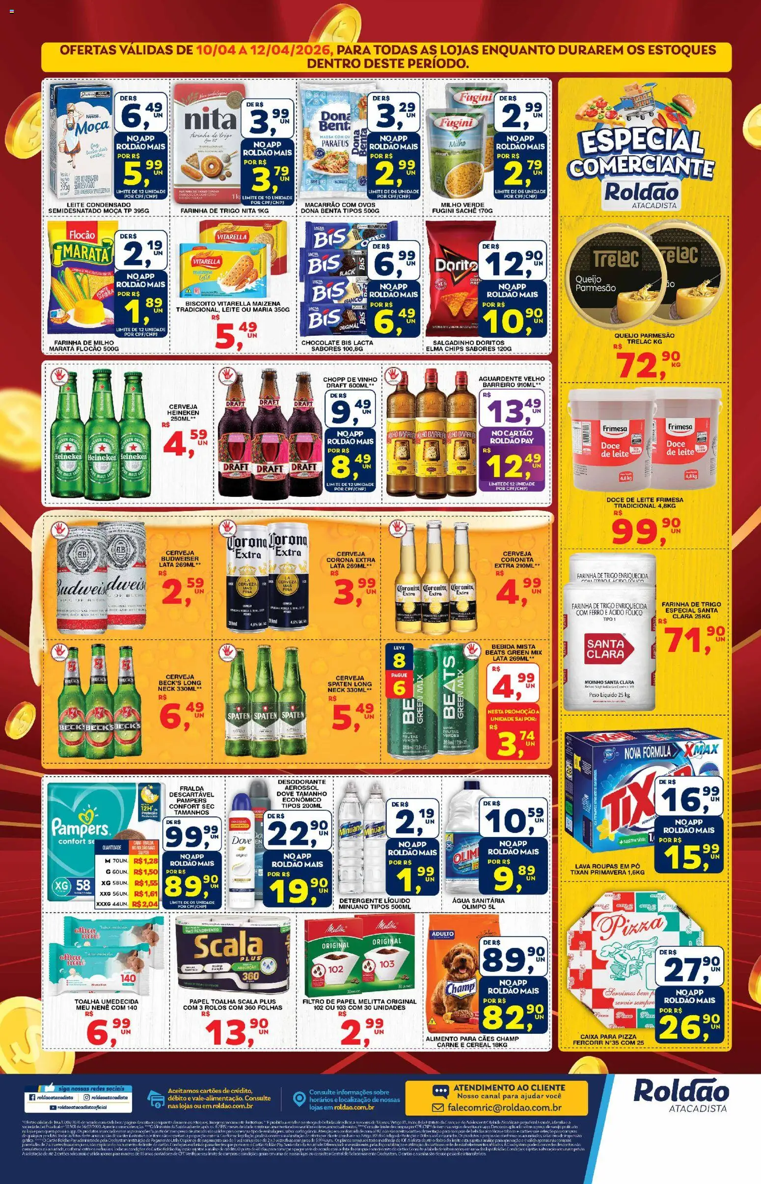 Roldão Folheto - válido de 10.04.2026 | Página: 4 | Produtos: Elma Chips, Ovos, Bebida, Dove
