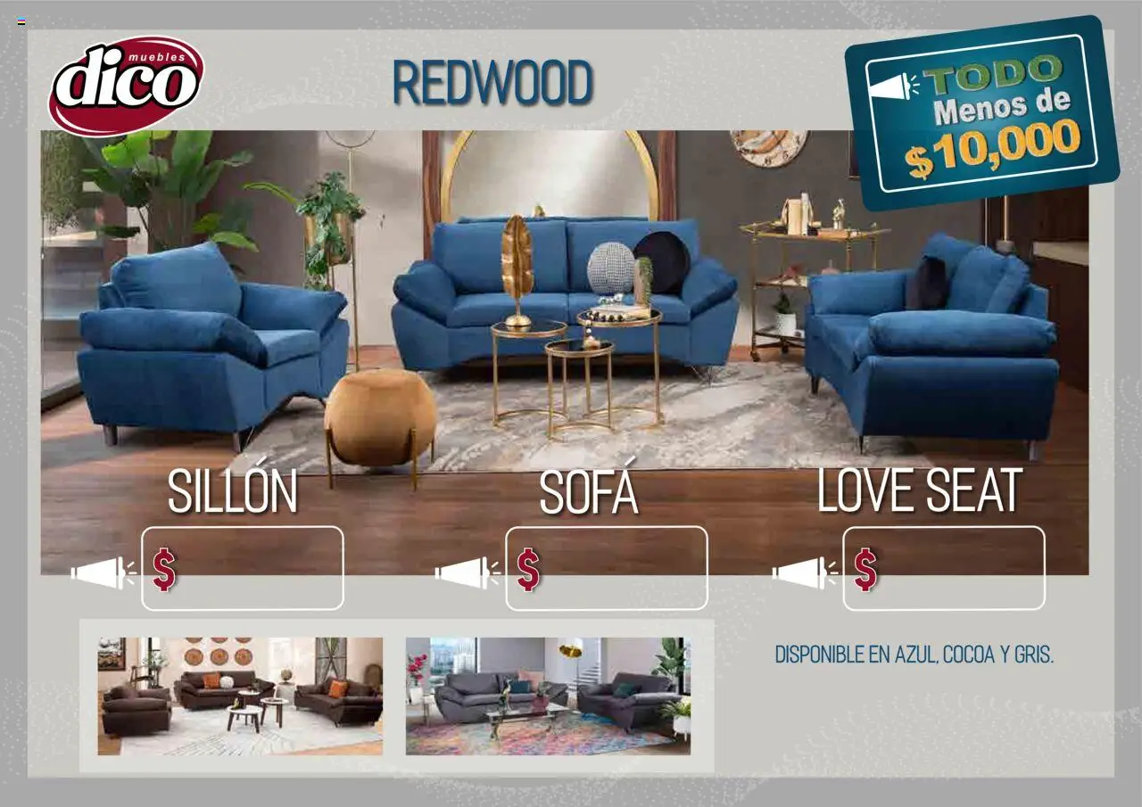 Nuevas ofertas de Muebles Dico válidas en toda la República Mexicana desde el 25.09.2025. ¡Encuentra las mejores ofertas en Muebles Dico - Catálogo TODO menos de 10000! | Página: 38 | Productos: Sofá, Sillón