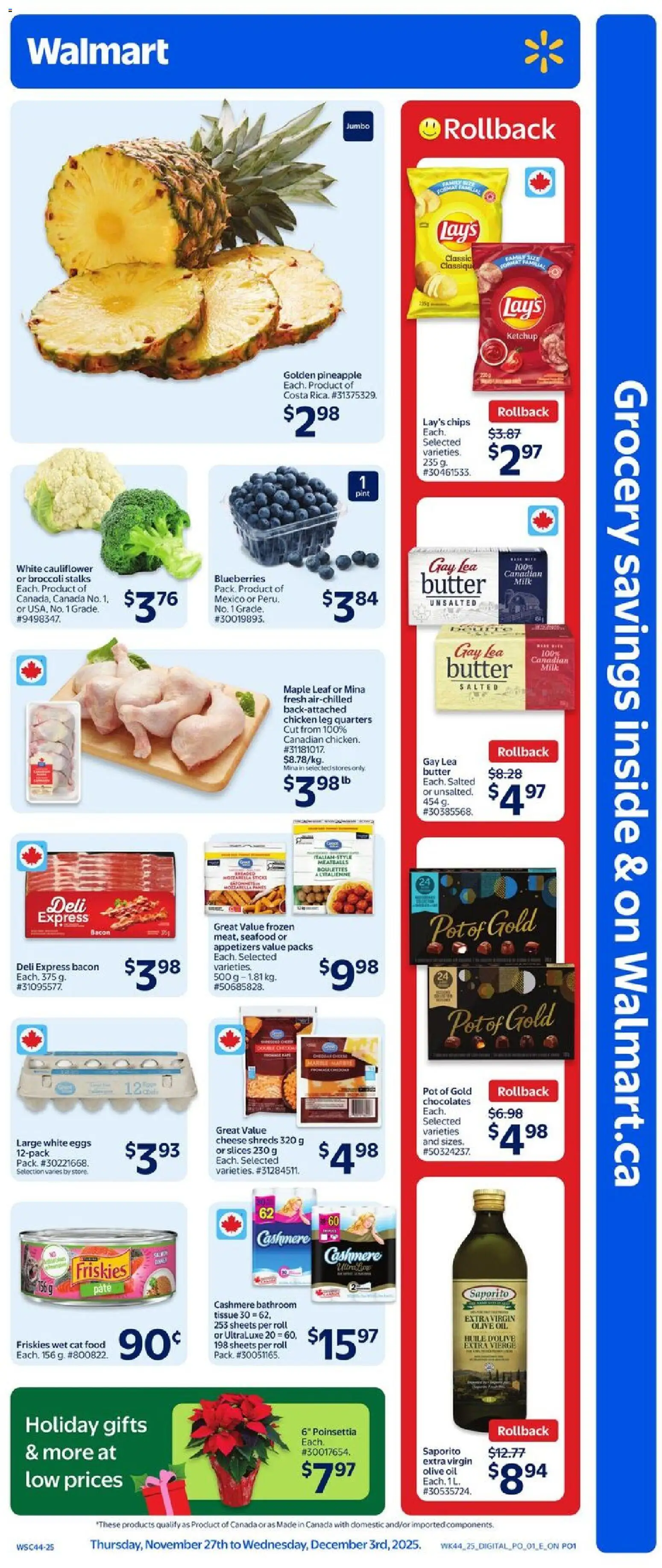 Walmart flyer valid from 26.11.2025 | Page: 14 | Products: Chips, Cheese, Oil, Chicken