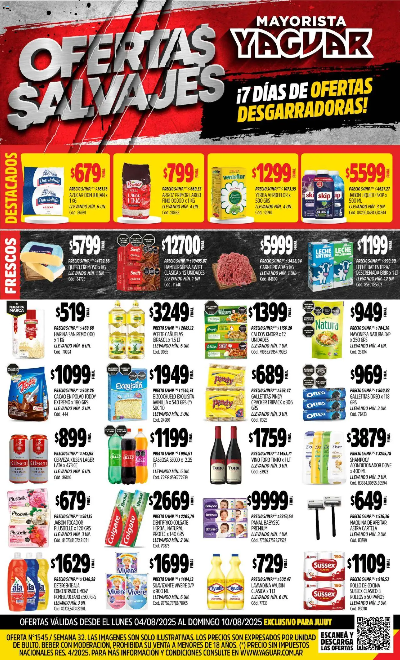 Yaguar - Jujuy │ válido desde el 04.08.2025 | Página: 1 | Productos: Mate, Cocina, Galletitas, Acondicionador