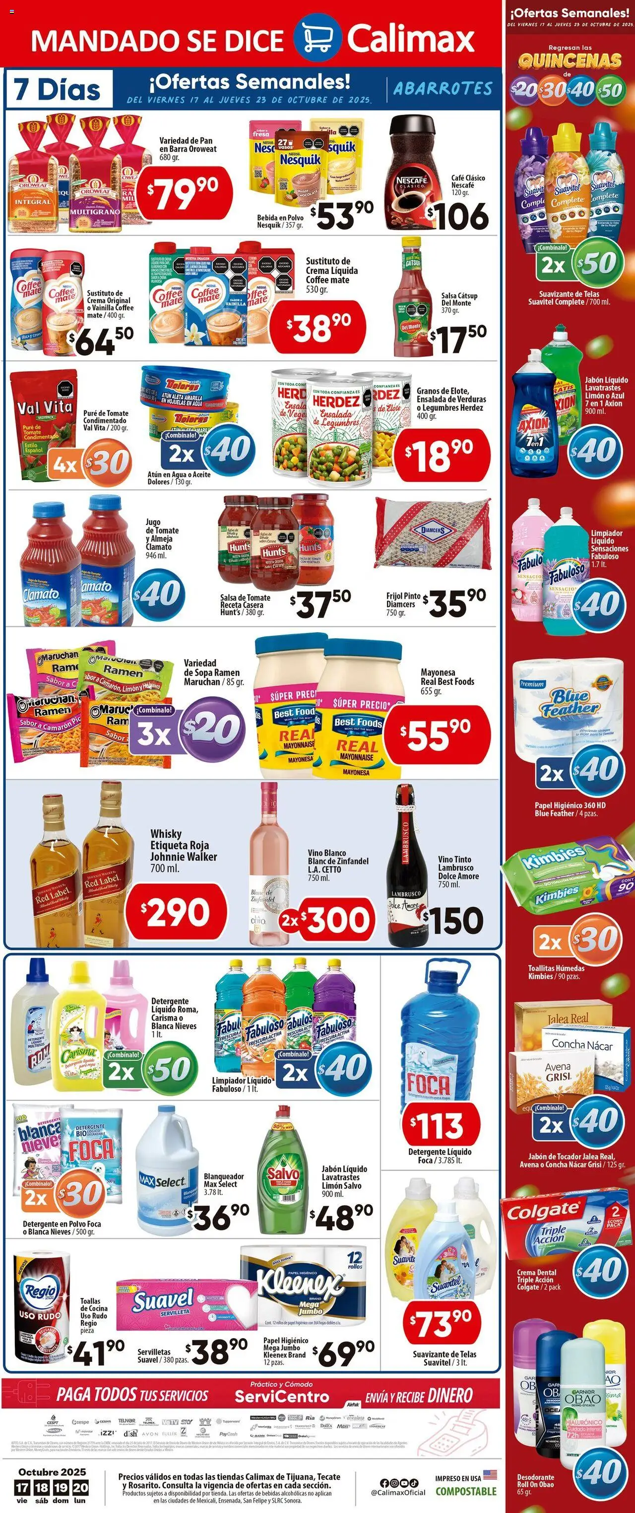Nuevas ofertas de Calimax válidas en toda la República Mexicana desde el 17.10.2025. ¡Encuentra las mejores ofertas en Calimax folleto Tijuana! | Página: 6 | Productos: Fresa, Crema, Papel higiénico, Mate