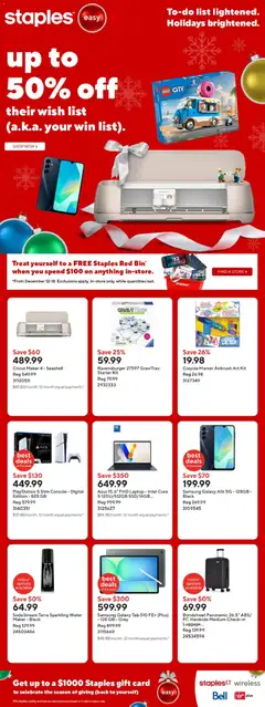 Preview of Staples weekly flyer / circulaire from shop Staples valid from 12.12.2025