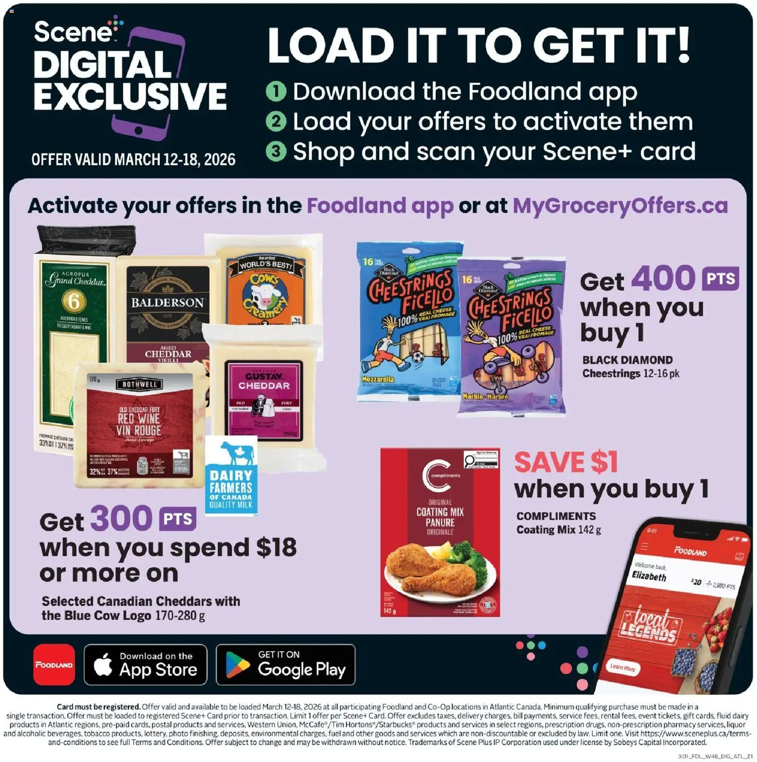 Foodland flyer valid from 12.03.2026 | Page: 10 | Products: Milk, Cheese, Wine