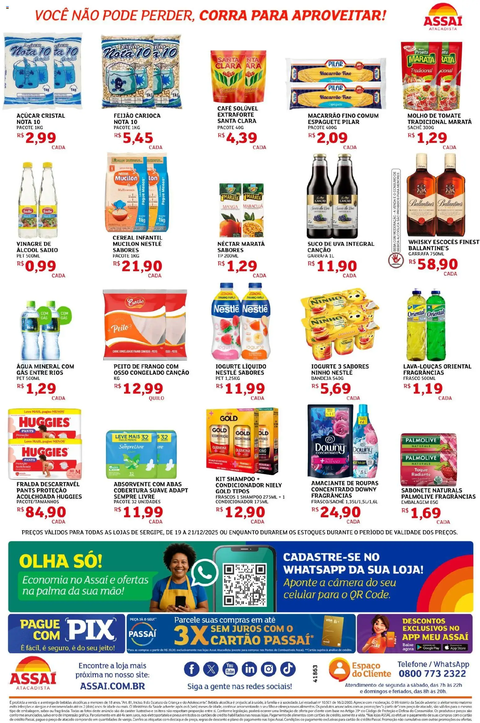 Assaí Atacadista Folheto - válido de 19.12.2025 | Página: 2 | Produtos: Whisky, Água mineral, Frango, Amaciante