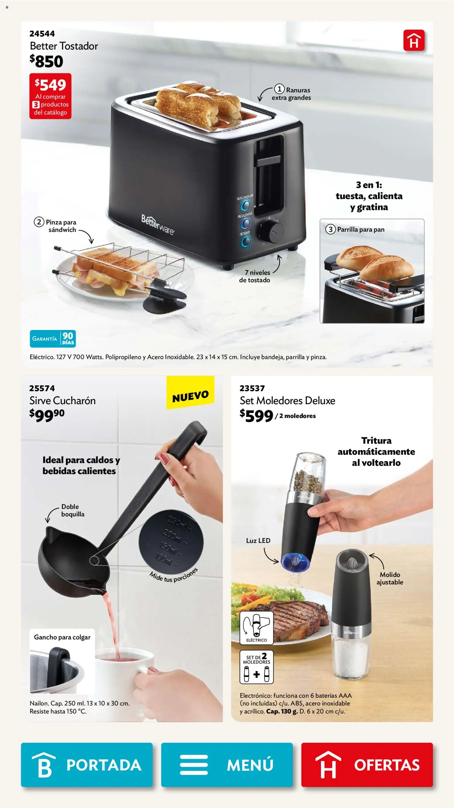 Nuevas ofertas de Betterware válidas en toda la República Mexicana desde el 03.11.2025. ¡Encuentra las mejores ofertas en Betterware campaña 11 2025! | Página: 48 | Productos: Pan, Parrilla, Cucharón, Pinza
