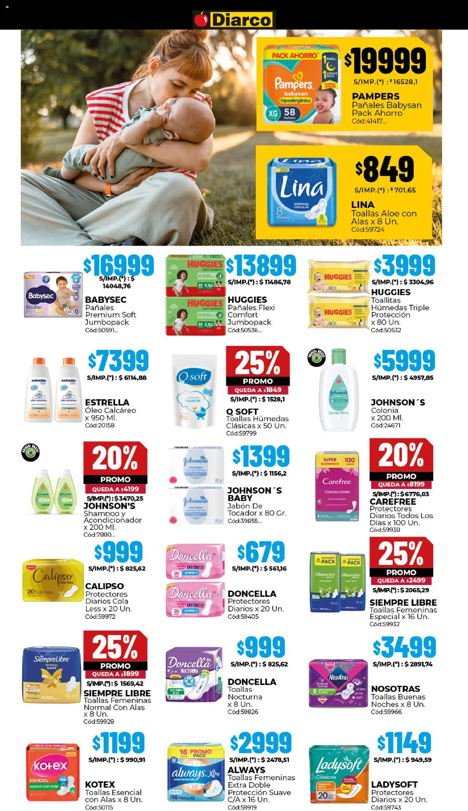 Diarco ofertas │ válido desde el 09.03.2026 | Página: 12 | Productos: Toallas, Acondicionador, Jabón, Pañales