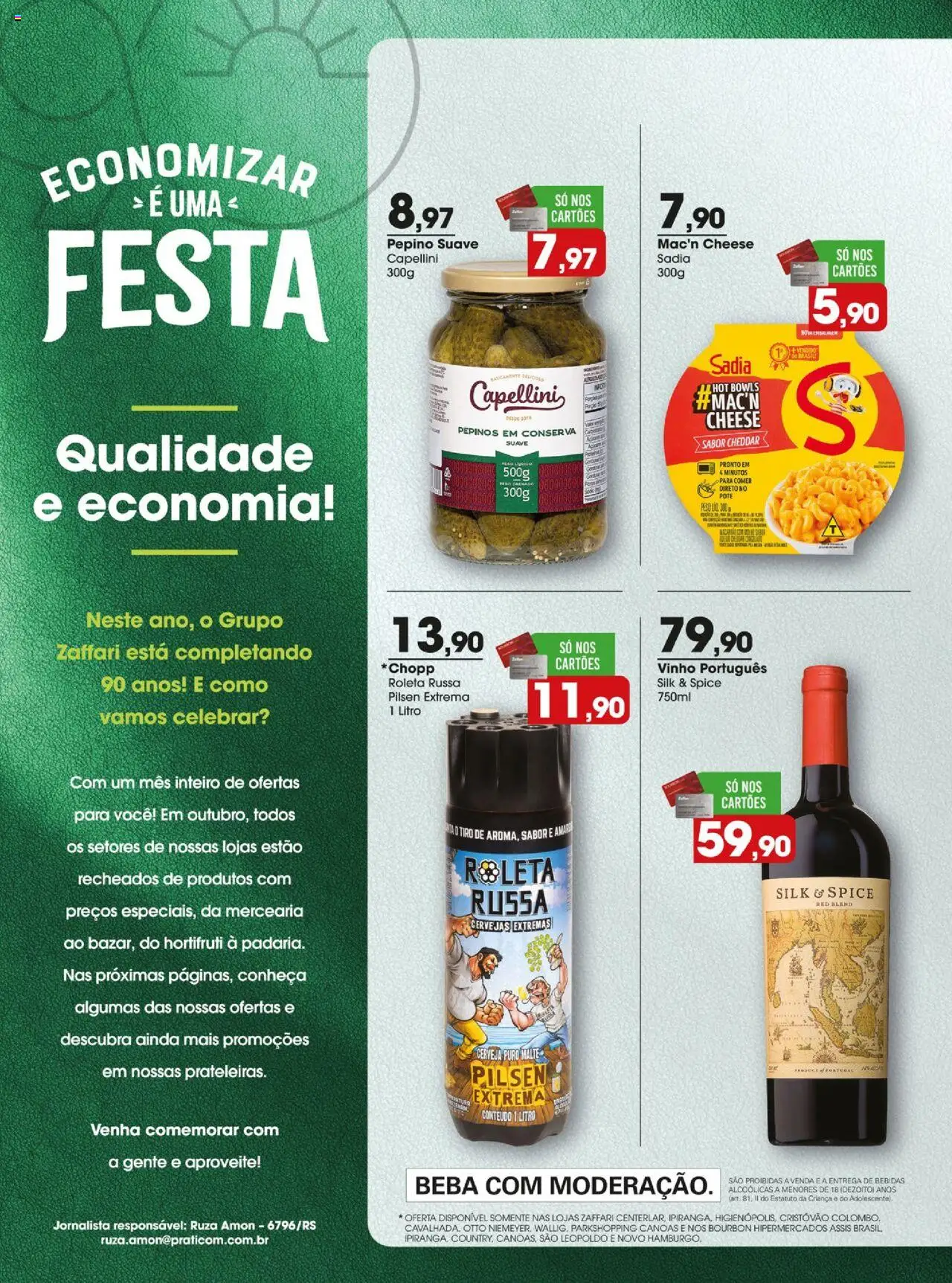 Zaffari Folheto - válido de 26.09.2025 | Página: 2 | Produtos: Vinho, Cheddar, Bourbon, Pepinos