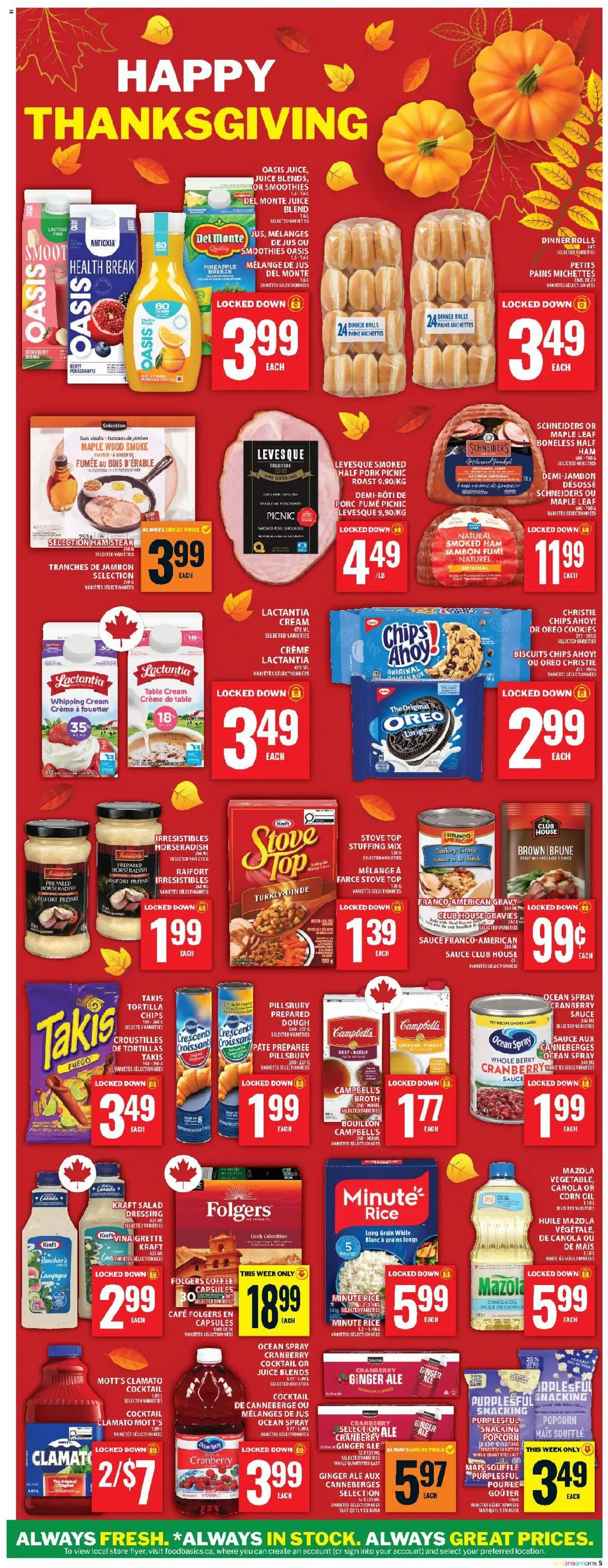 Food Basics flyer valid from 02.10.2025 | Page: 9 | Products: Salad, Turkey, Oil, Coffee