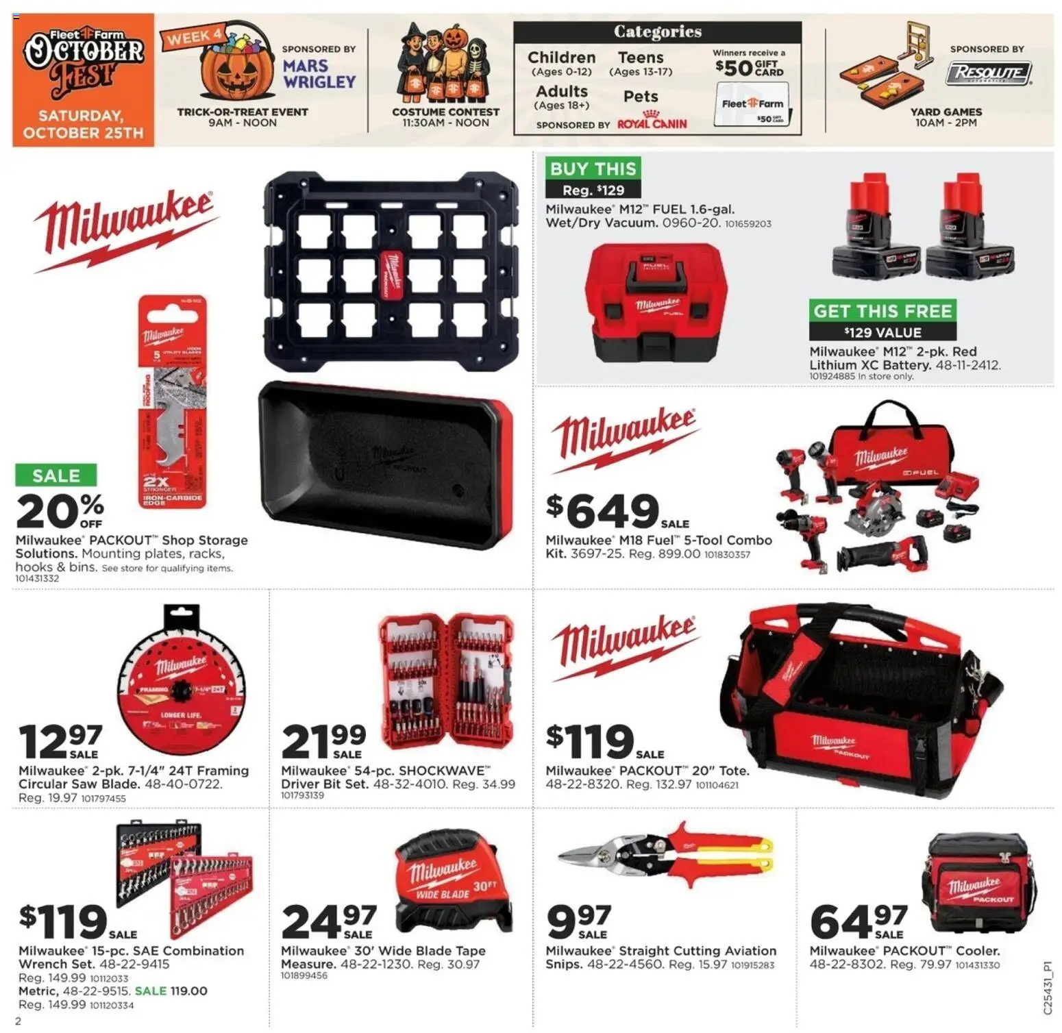 Mills Fleet Farm Weekly Ad - valid from 23.10.2025 | Page: 3 | Products: Saw, Wrench, Circular Saw