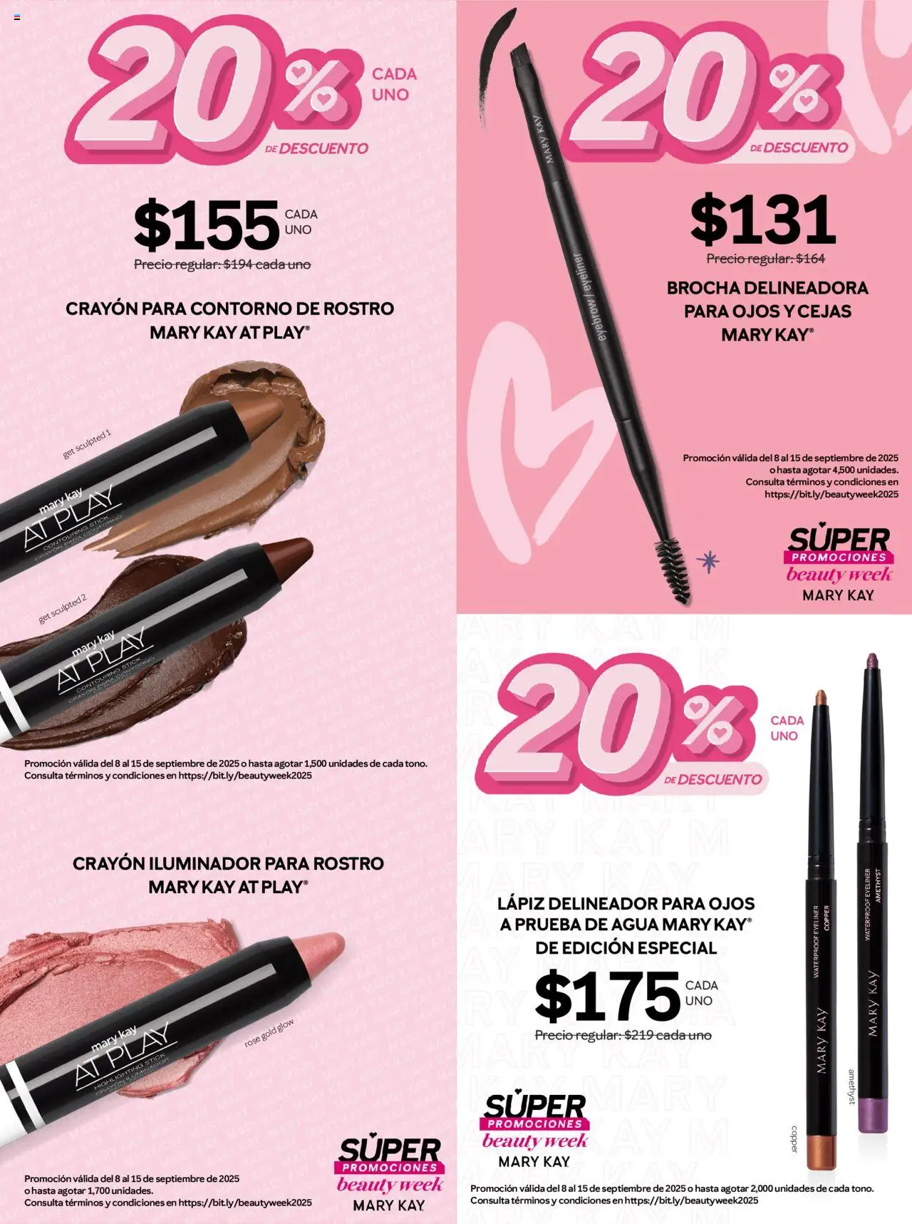Nuevas ofertas de Mary Kay válidas en toda la República Mexicana desde el 08.09.2025. ¡Encuentra las mejores ofertas en Mary Kay catálogo! | Página: 3 | Productos: Iluminador, Contorno, Agua, Delineador
