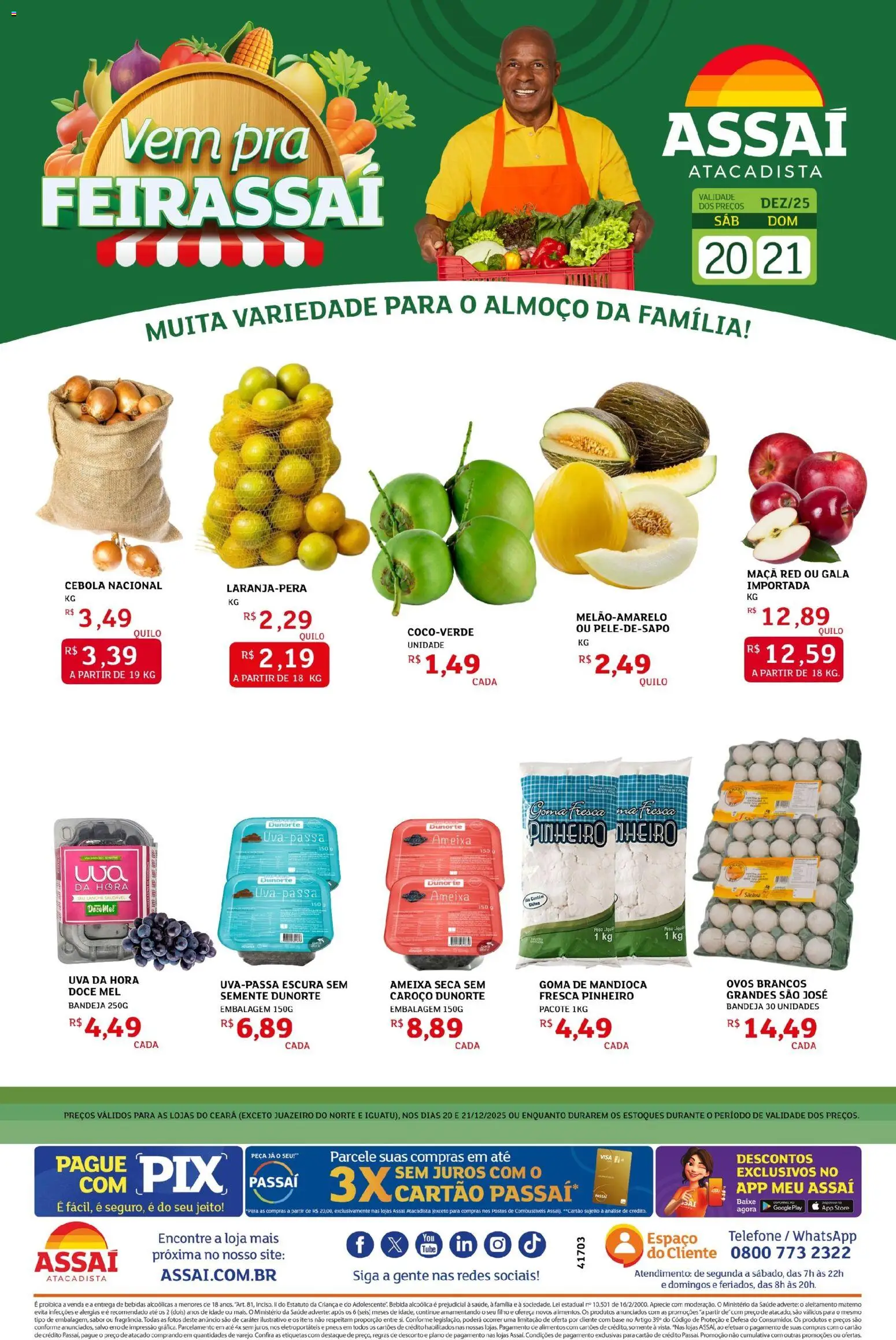 Assaí Atacadista Folheto - válido de 20.12.2025 | Página: 1 | Produtos: Pneus, Base, Mel, Ameixa