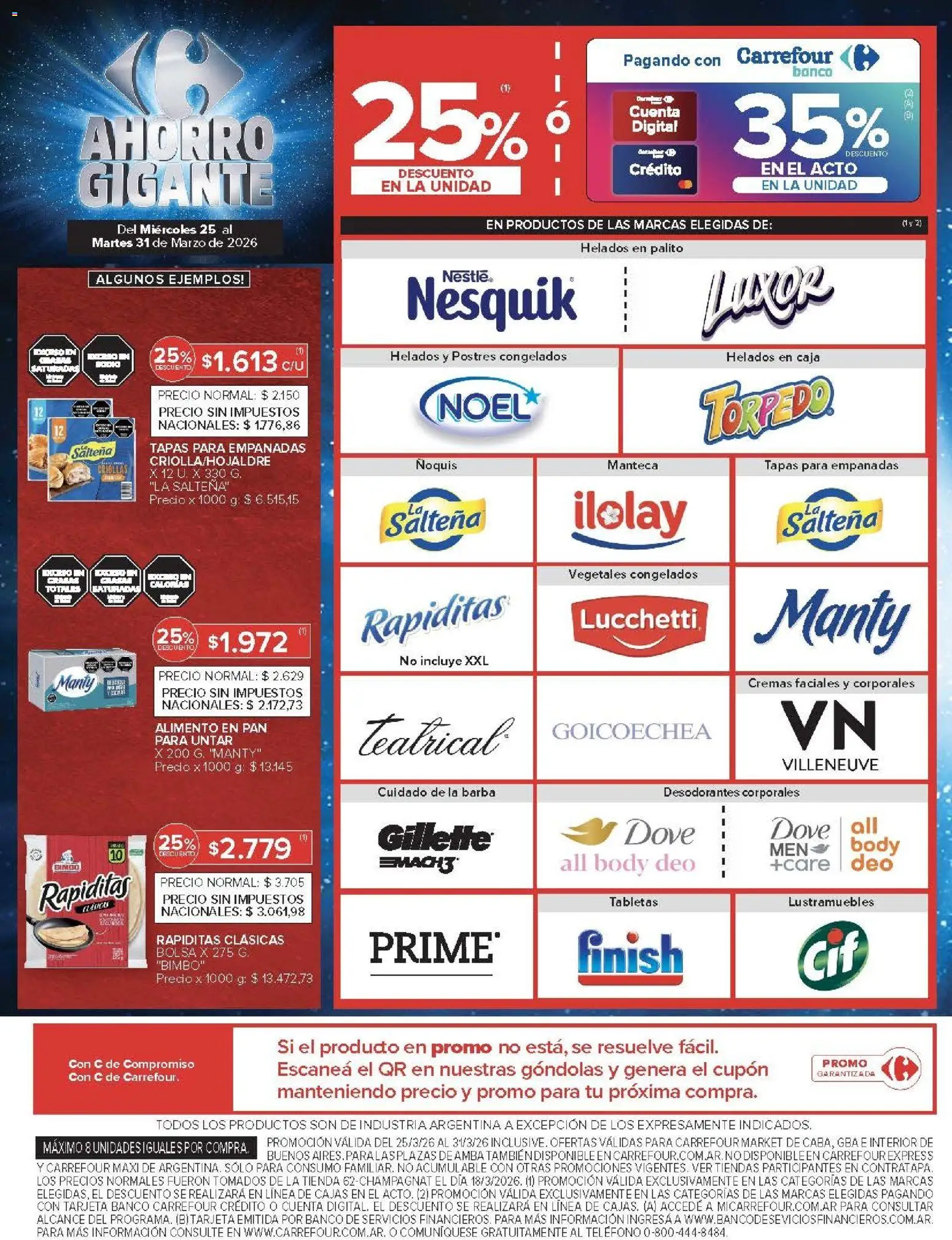 Carrefour ofertas │ válido desde el 25.03.2026 | Página: 48 | Productos: Teléfono, Body, Caja, Ñoquis