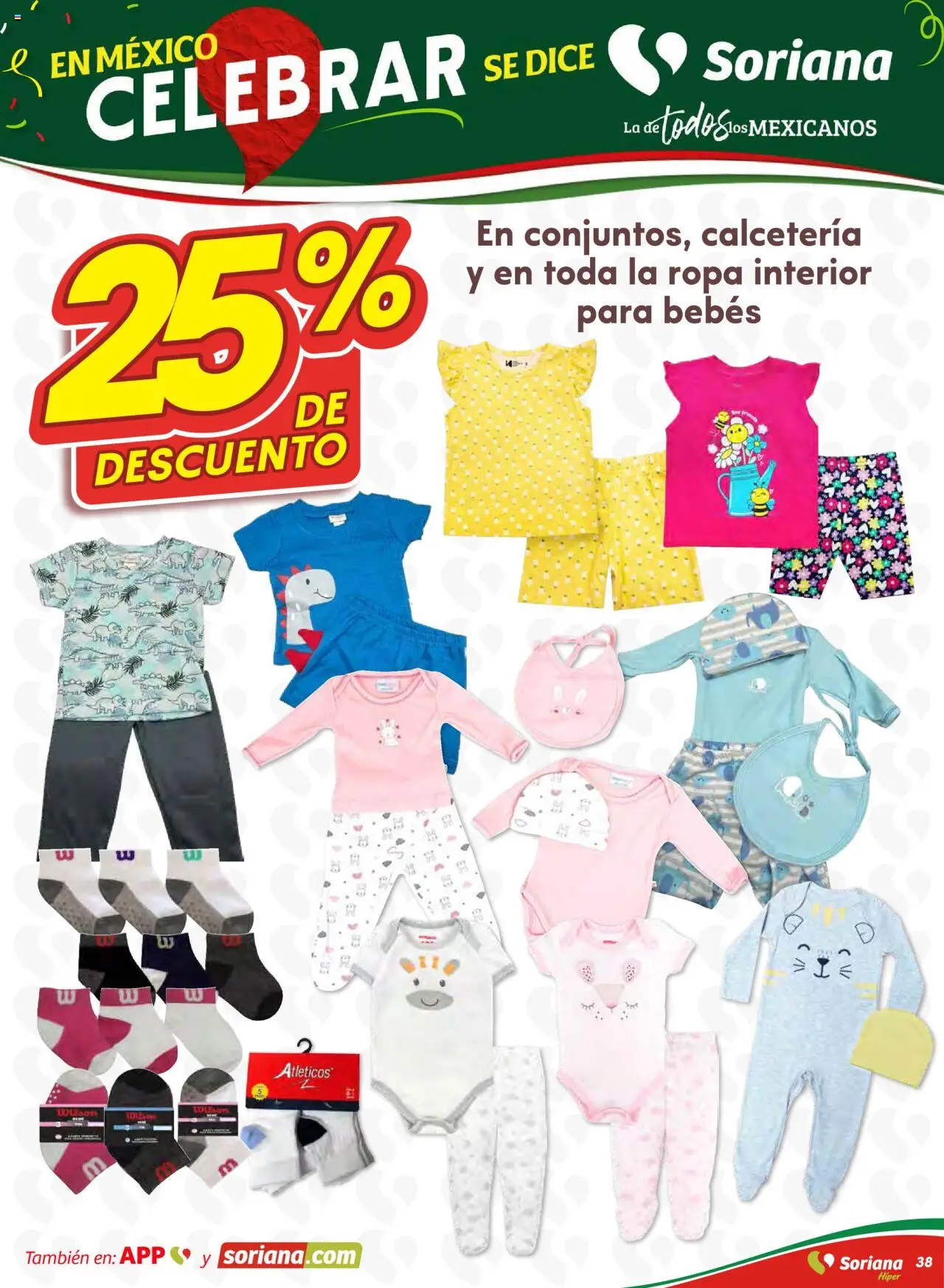 Nuevas ofertas de Soriana válidas en toda la República Mexicana desde el 28.08.2025. ¡Encuentra las mejores ofertas en Soriana - Preciazazaso Híper: Chih, Coah, Dur, NL, SLP, Tamps, Zac! | Página: 38 | Productos: Ropa, Ropa interior