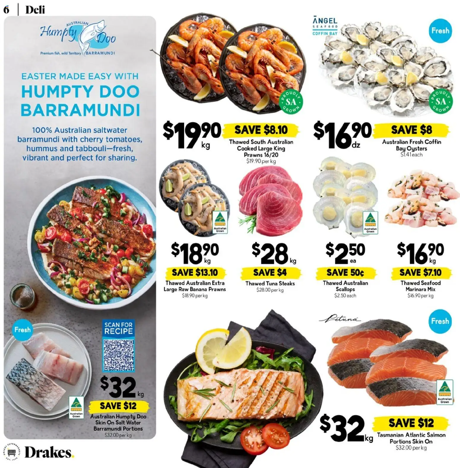 Drakes catalogue - valid from 25.03.2026 | Page: 6 | Products: Prawns, Water, Salmon, Tuna