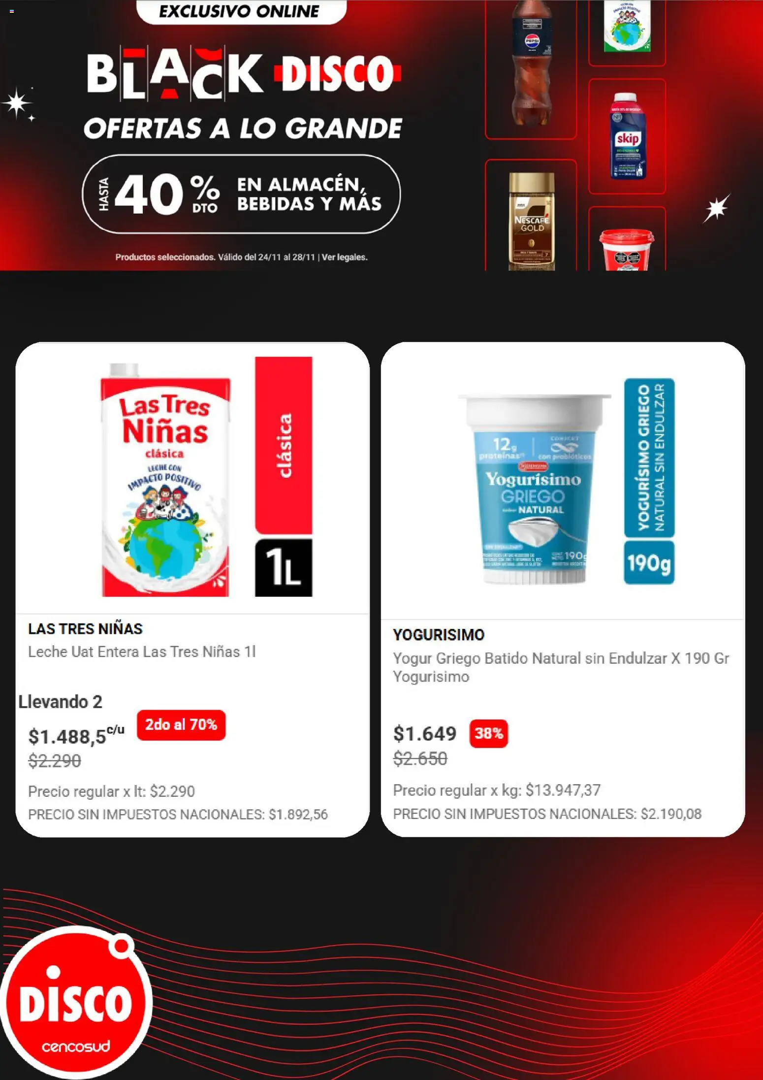Disco - Black Friday │ válido desde el 24.11.2025 | Página: 6 | Productos: Disco, Leche, Yogur