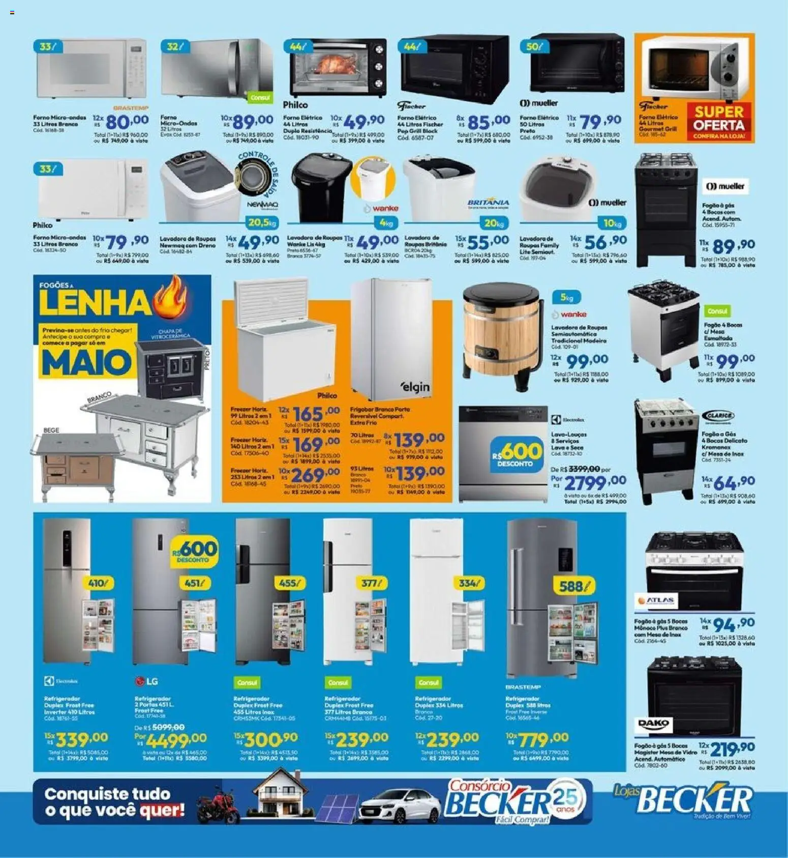 Lojas Becker Folheto - válido de 01.03.2026 | Página: 3 | Produtos: Forno, Grill, Lavadora de roupas, Lava e seca