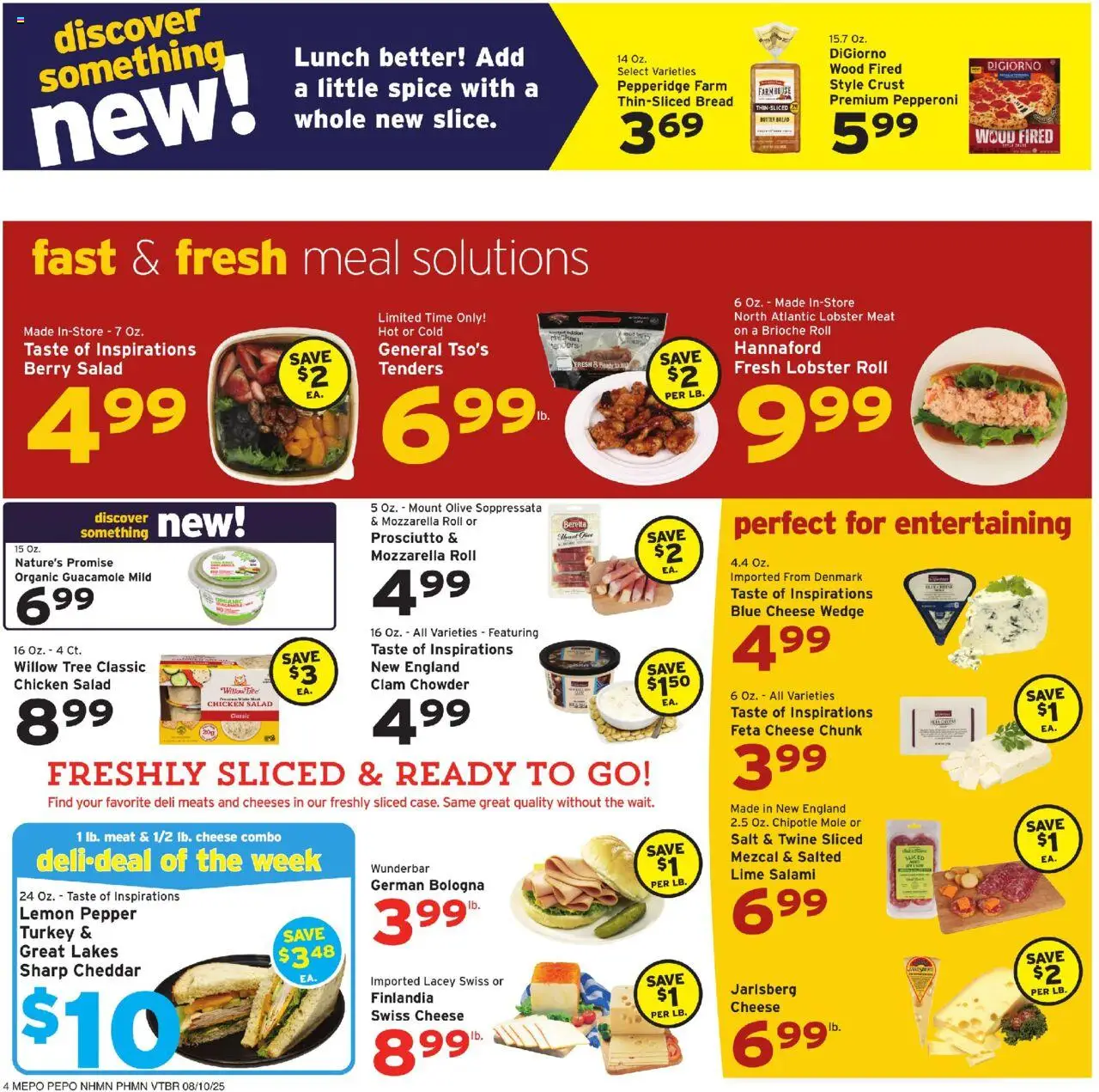 Hannaford Weekly Ad - valid from 10.08.2025 | Page: 4 | Products: Butter, Salad, Lemon, Lime