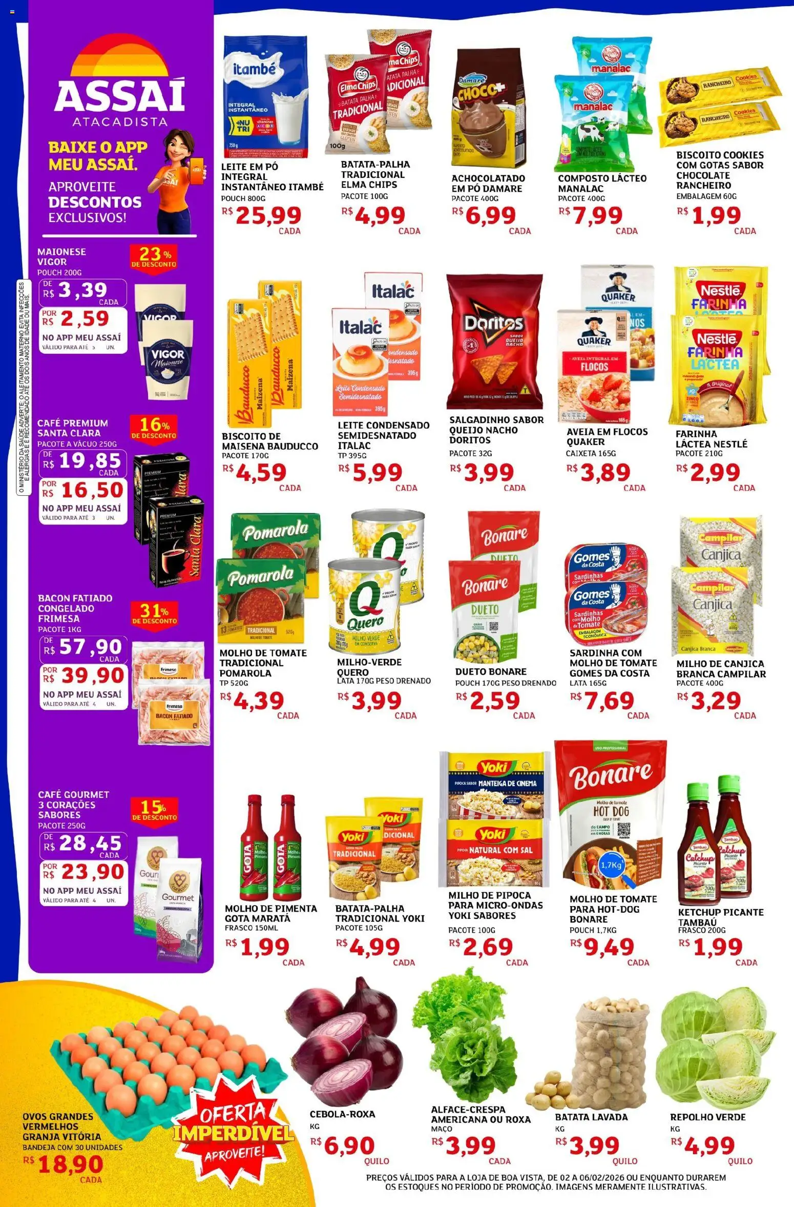 Assaí Atacadista Folheto - válido de 02.06.2026 | Página: 2 | Produtos: Molho de tomate, Bandeja, Pipoca, Leite em pó