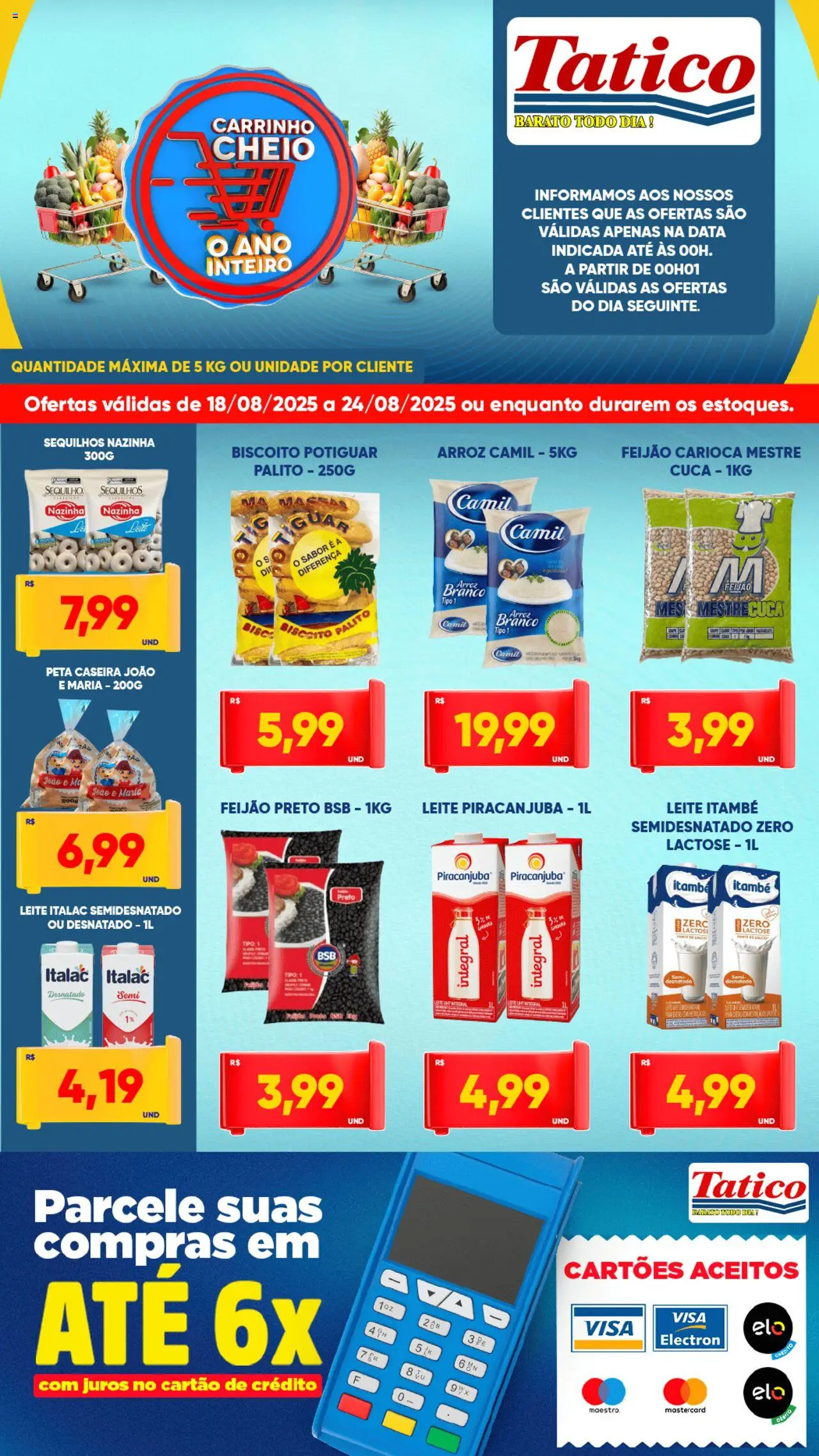 Tatico Folheto - válido de 18.08.2025 | Página: 4 | Produtos: Biscoito, Leite, Carrinho, Arroz