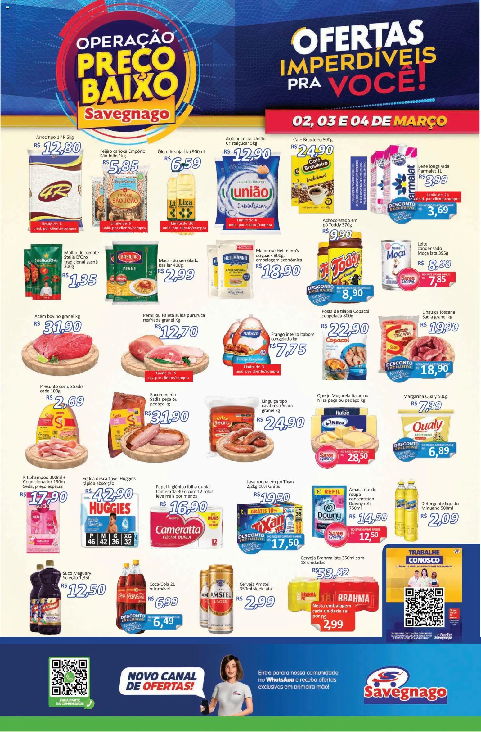 Savegnago Folheto - válido de 02.03.2026 | Página: 1 | Produtos: Condicionador, Achocolatado, Suco, Papel higiênico