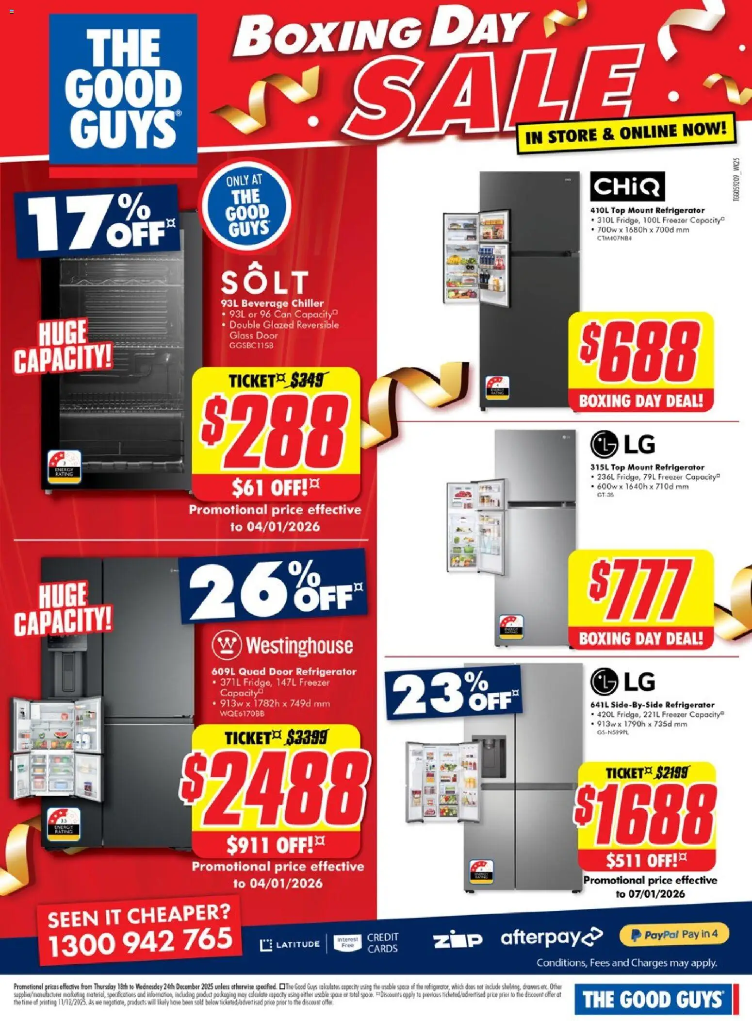 The Good Guys catalogue - valid from 17.12.2025 | Page: 4 | Products: Door, Freezer, Refrigerator