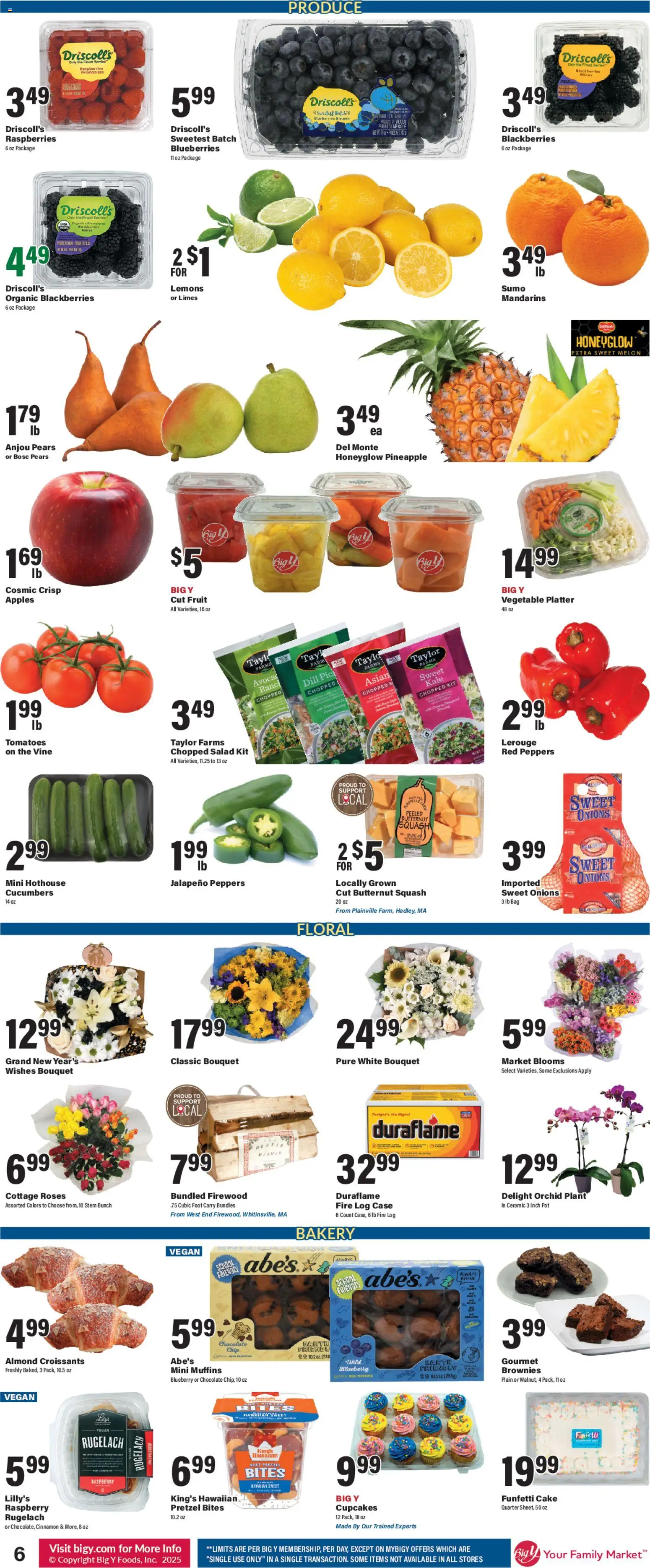 Big Y Weekly Ad - valid from 26.12.2025 | Page: 9 | Products: Chocolate, Salad, Croissants, Raspberry