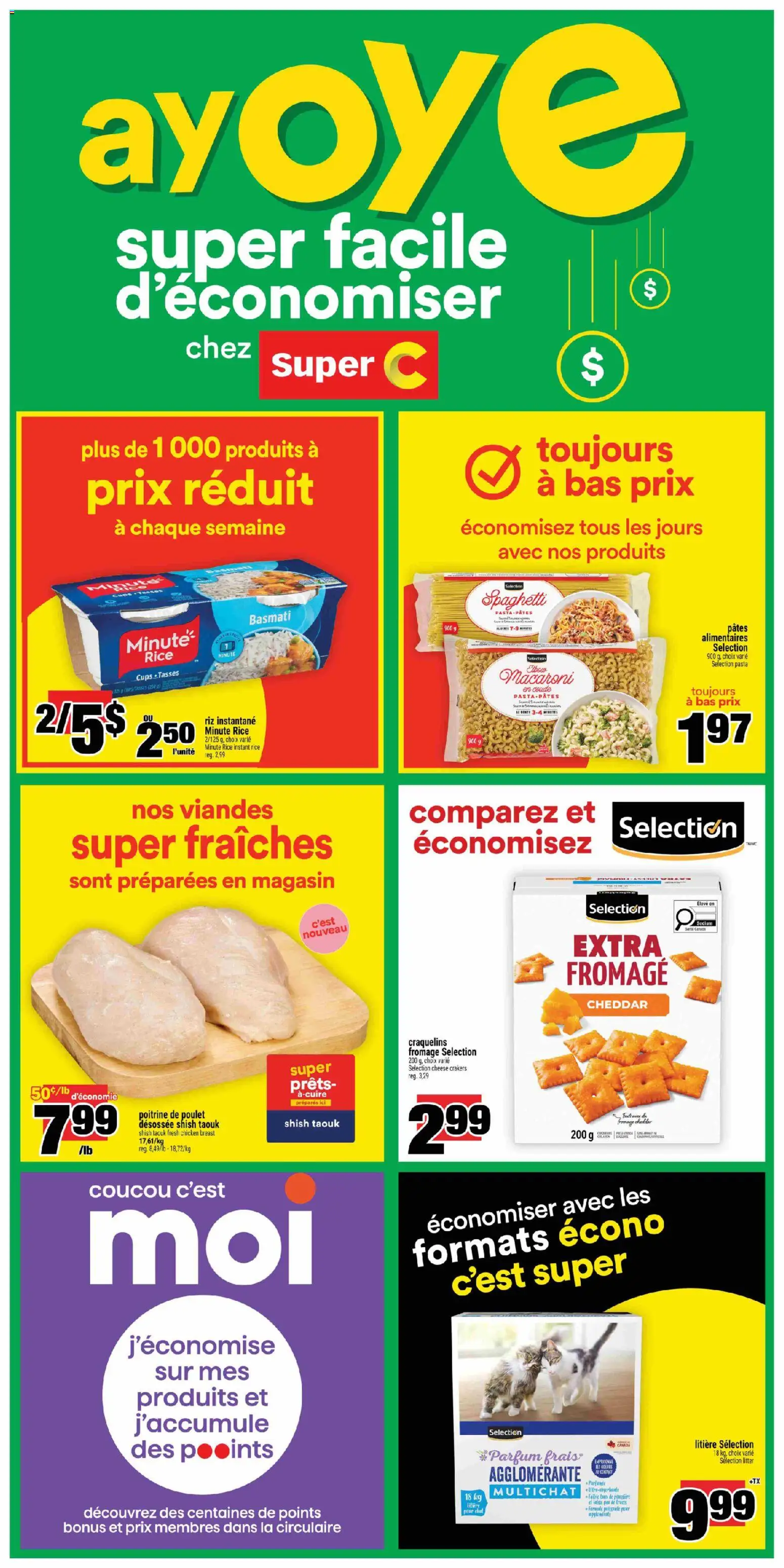 Super C flyer valid from 23.04.2026 | Page: 6 | Products: Rice, Pasta, Cheese, Chicken