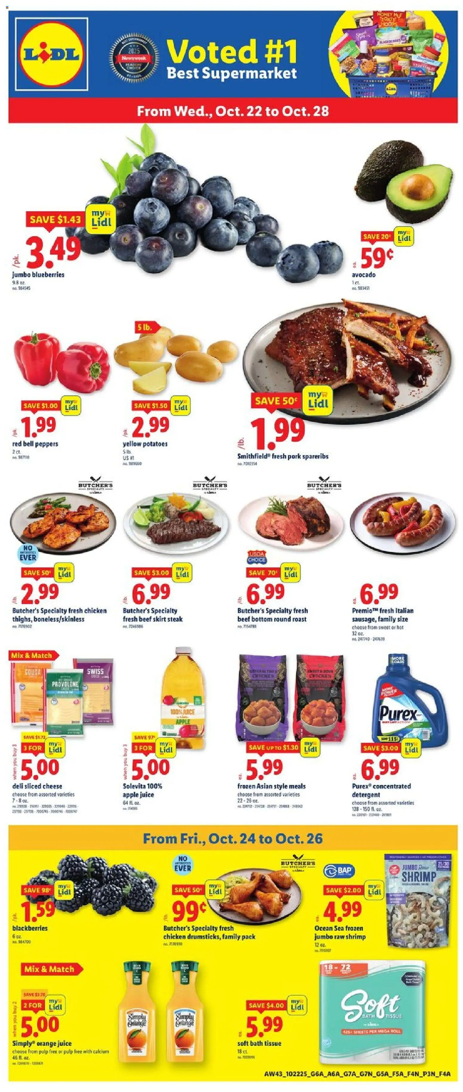 Lidl Grand Opening - valid from 22.10.2025 | Page: 3 | Products: Juice, Pork, Detergent, Potatoes