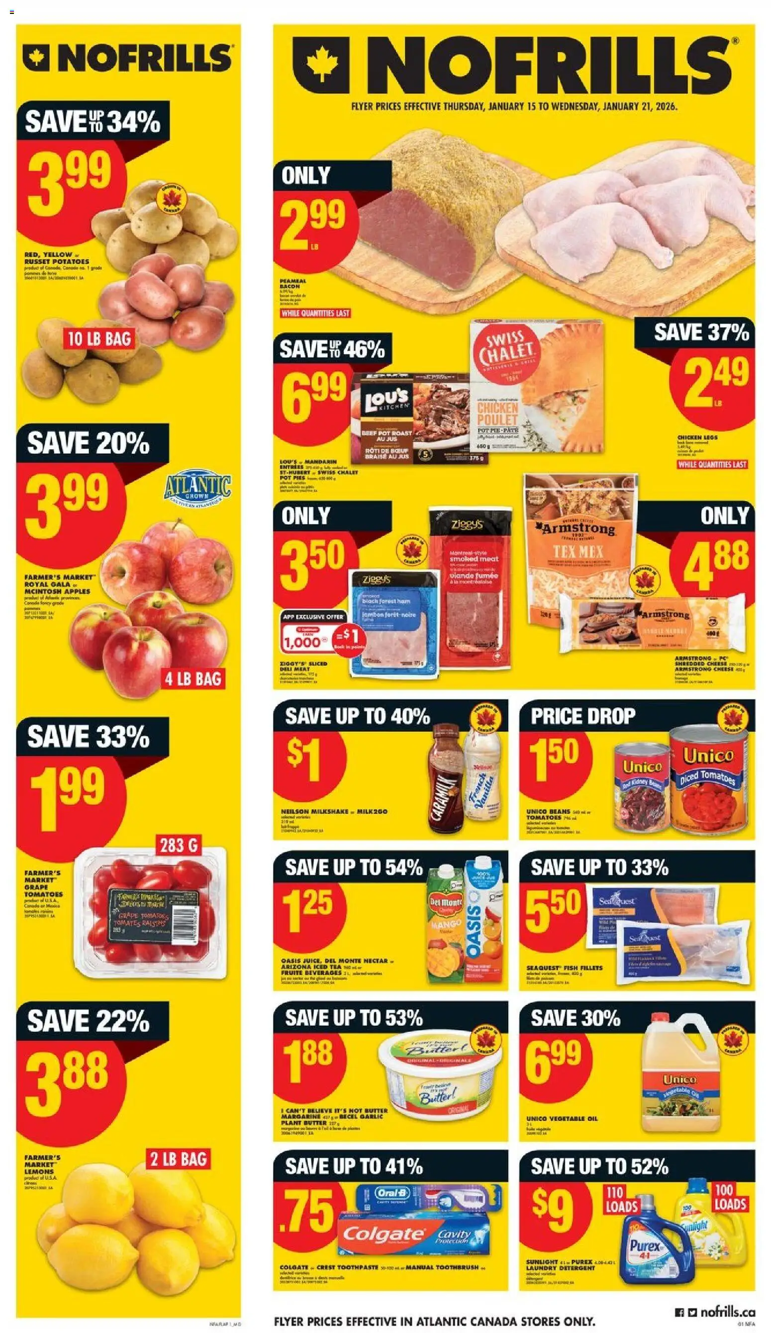 No Frills flyer valid from 15.01.2026 | Page: 1 | Products: PC, Bag, Ham, Chicken