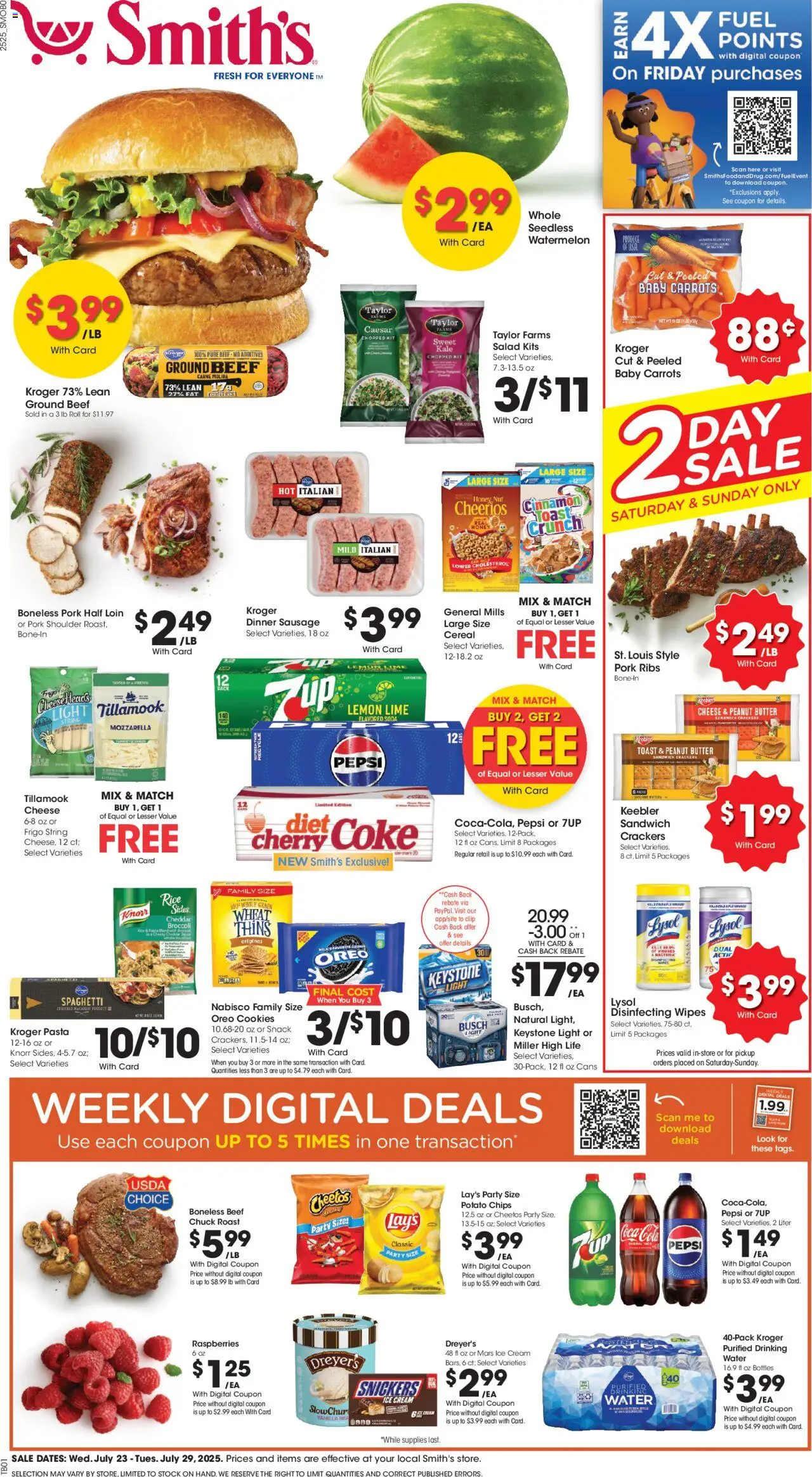 Smith's Weekly Ad - ID - valid from 23.07.2025 | Page: 1 | Products: Kale, Clip, Butter, Beef