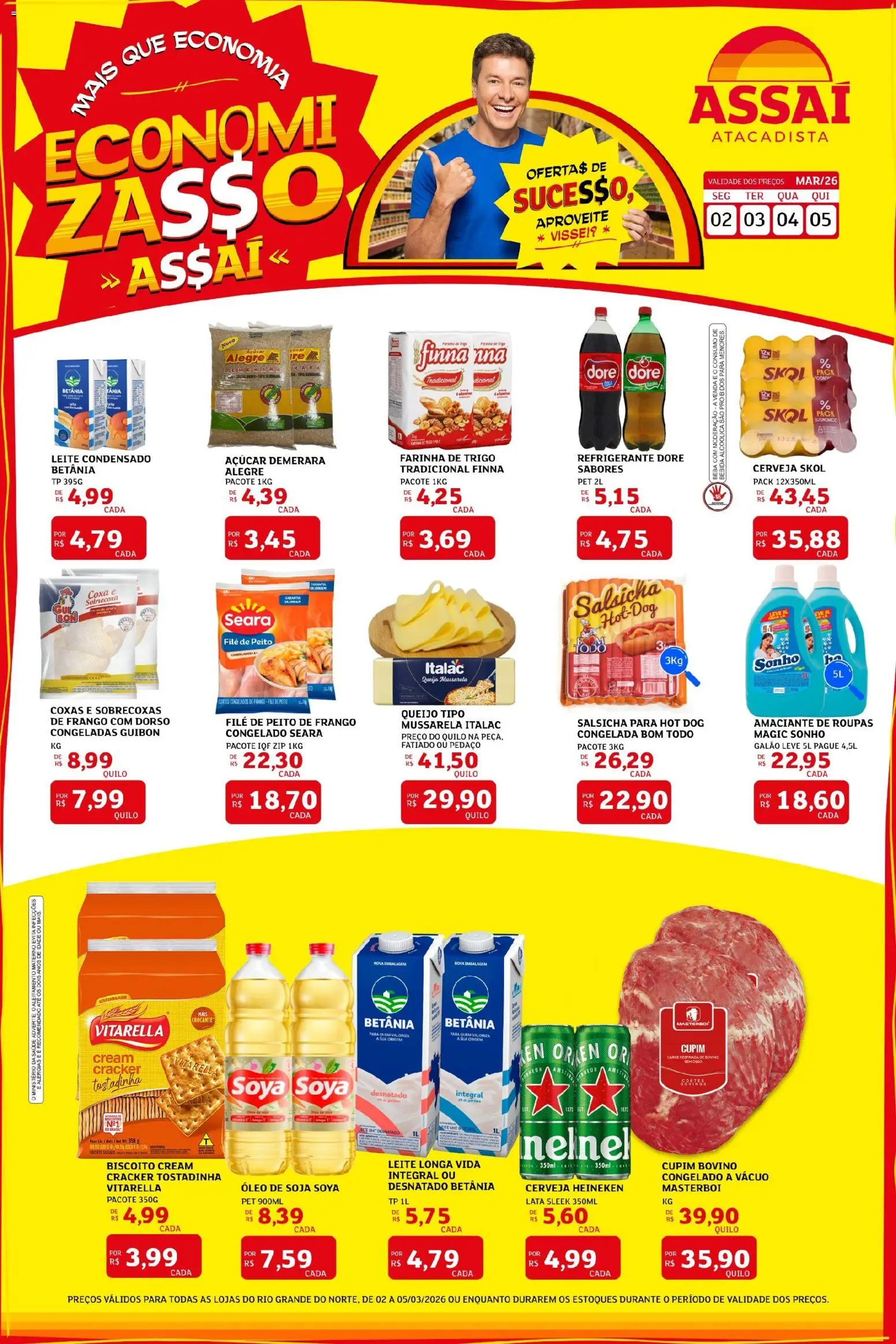 Assaí Atacadista Folheto - válido de 02.03.2026 | Página: 1 | Produtos: Amaciante de roupas, Heineken, Refrigerante, Amaciante