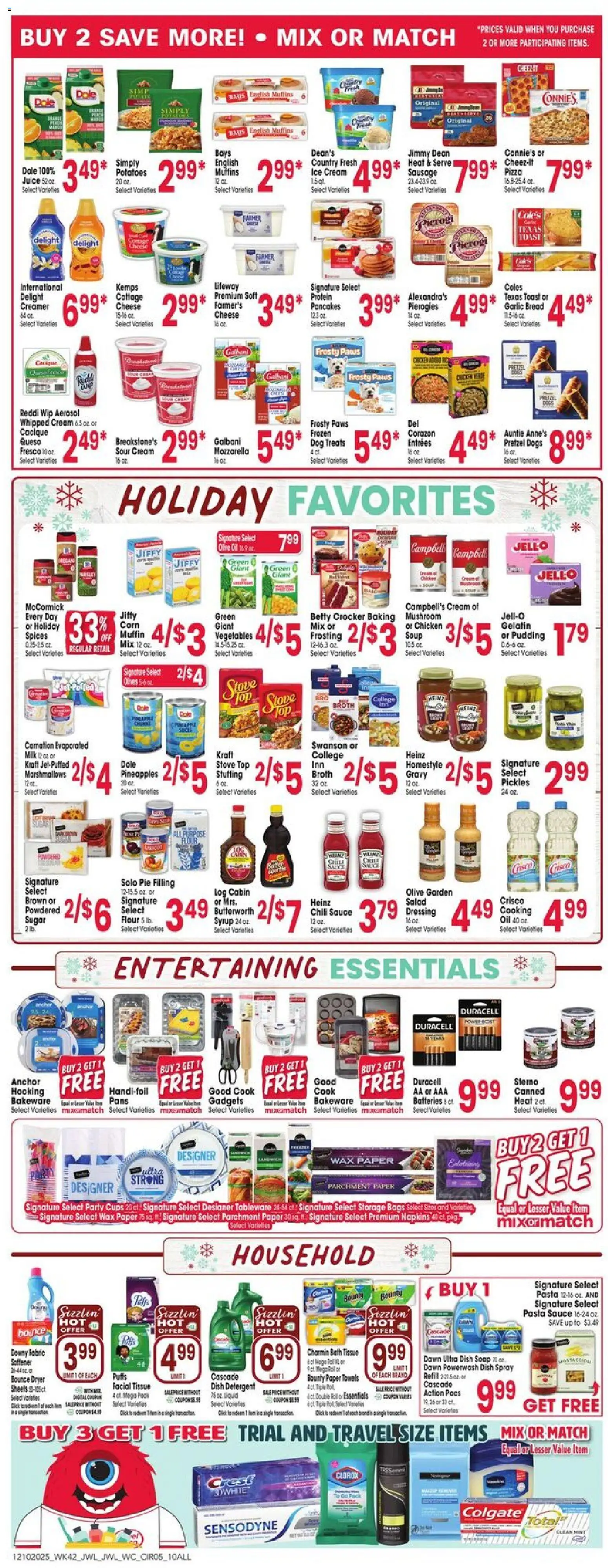 Jewel Osco Weekly Ad - IL - valid from 10.12.2025 | Page: 5 | Products: Sour cream, Pasta, Sausage, Garlic