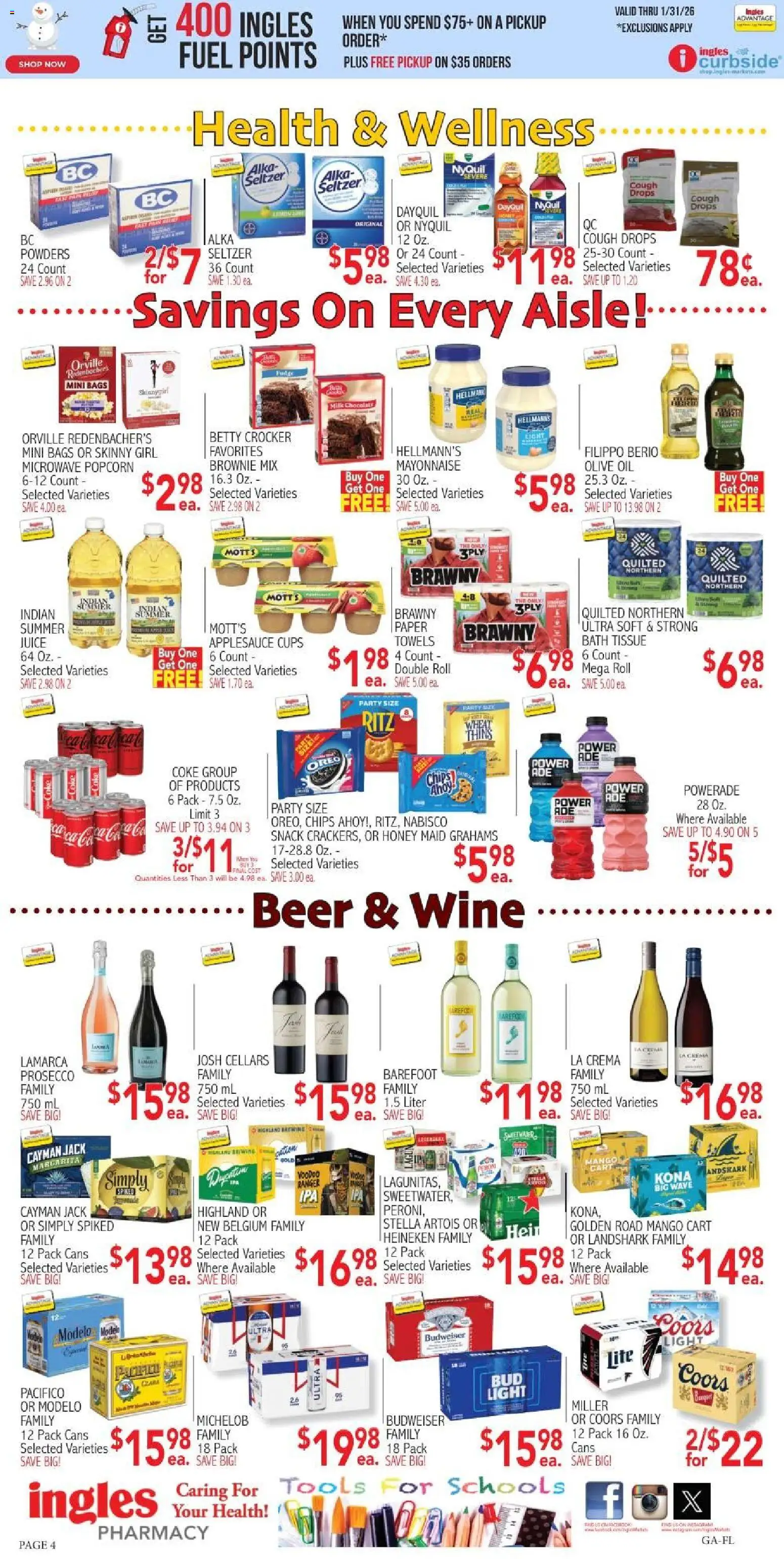 Ingles - Weekly flyer - valid from 01.01.2026 | Page: 4 | Products: Microwave, Wine, Chips, Mayonnaise