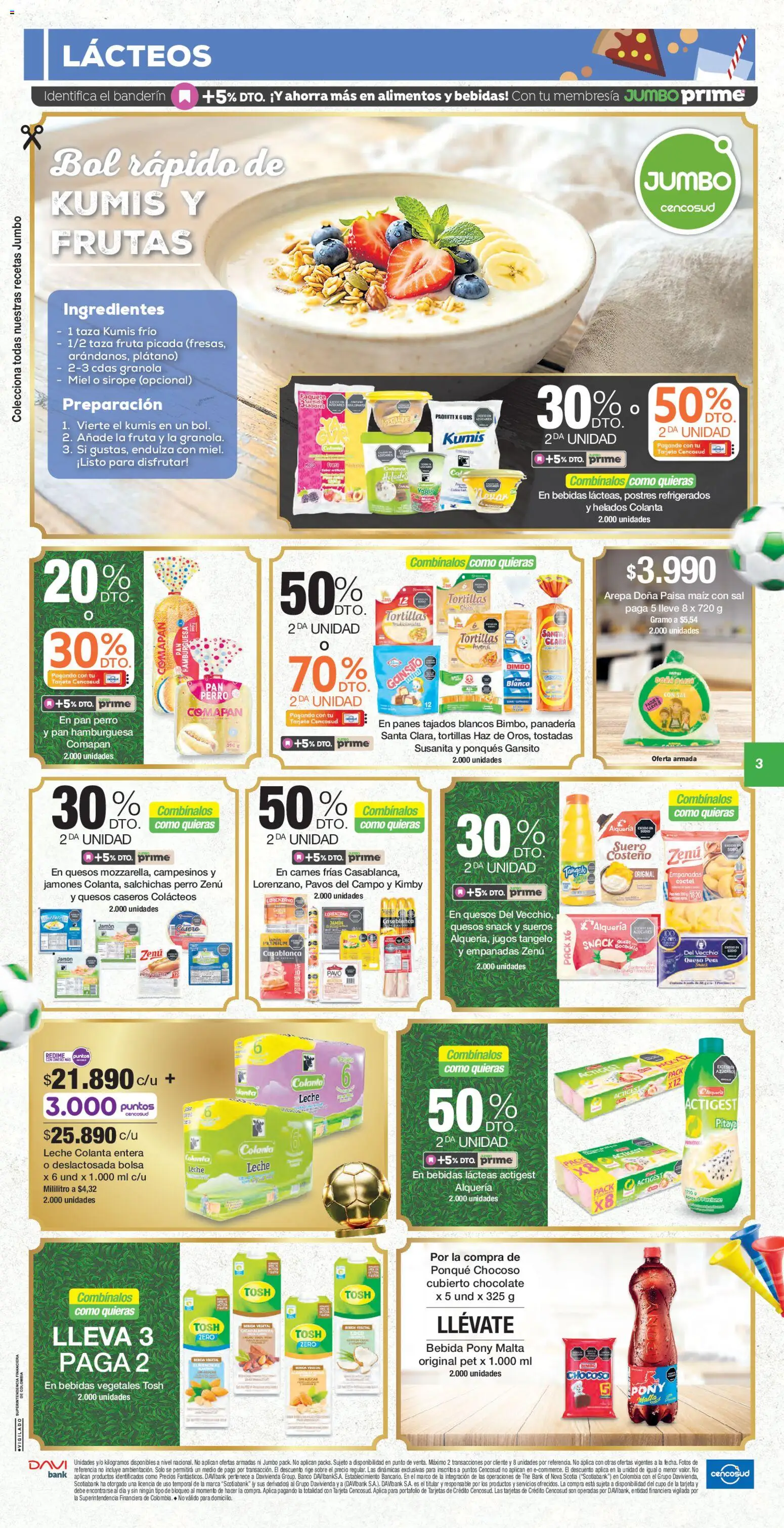 Jumbo revista - valida desde el 13.03.2026 | Página: 3 | Productos: Banco, Kumis, Sobre, Leche